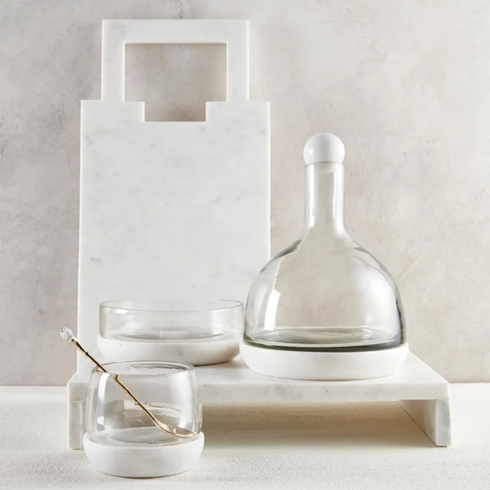 CREATIVE BRANDS CREATIVE BRANDS Marble & Glass Wine Carafe - White