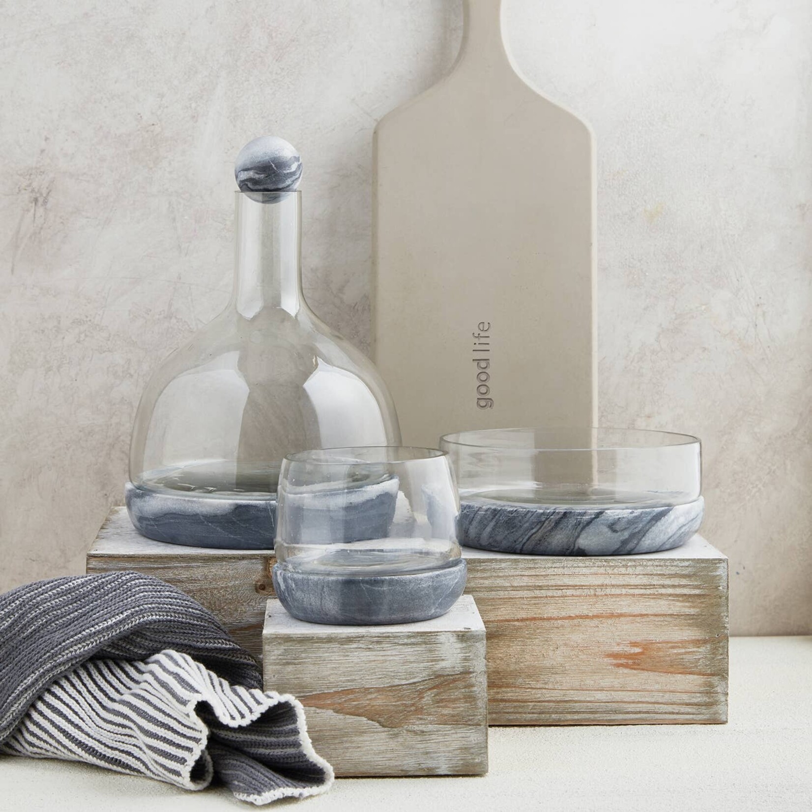 CREATIVE BRANDS CREATIVE BRANDS Marble  & Glass Wine Carafe - Grey