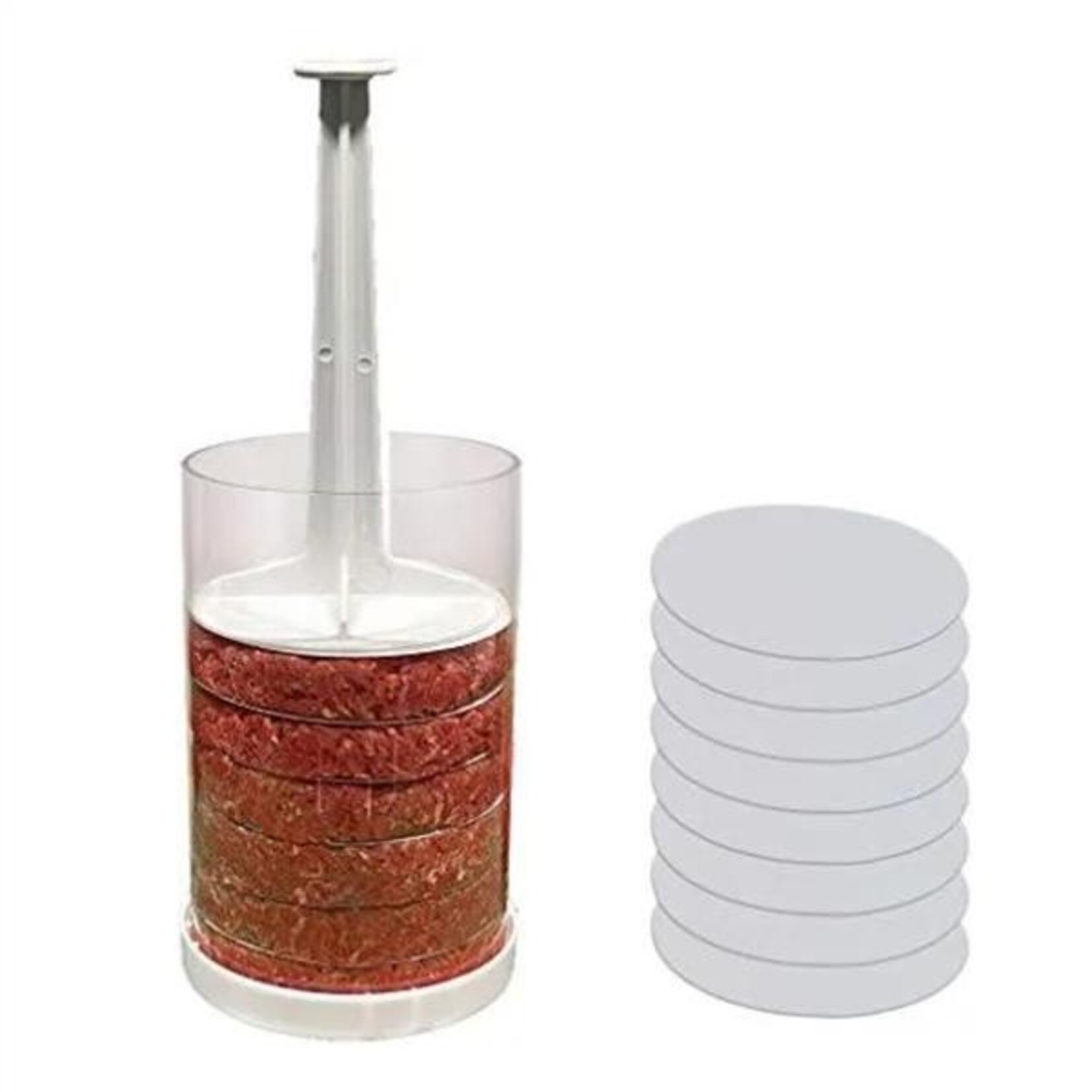 DAVID SHAW Hamburger Press with 8 Divider Discs