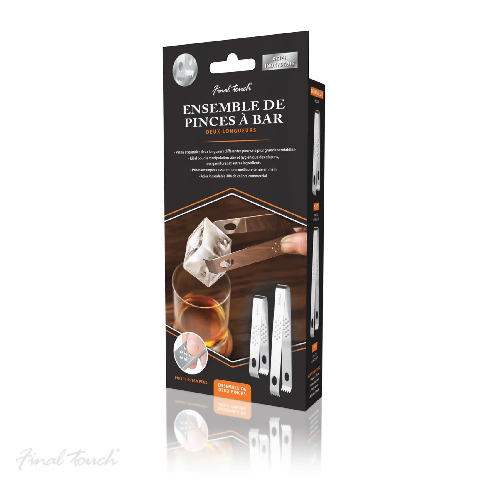 FINAL TOUCH FINAL TOUCH Stainless Tong Set S/2 - 5.5" & 7"
