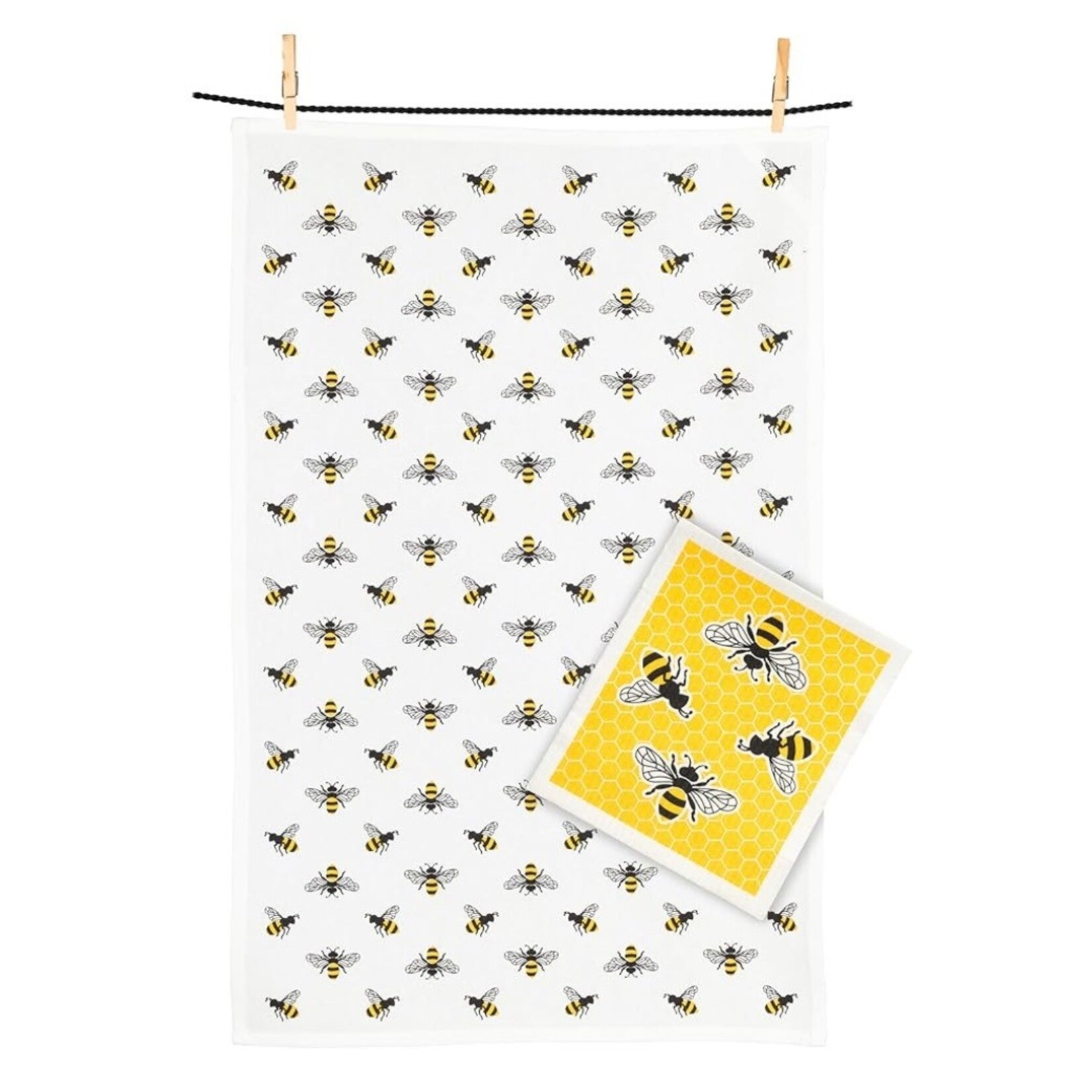 ABBOTT ABBOTT Tea Towel & Dish Cloth Set - Bees