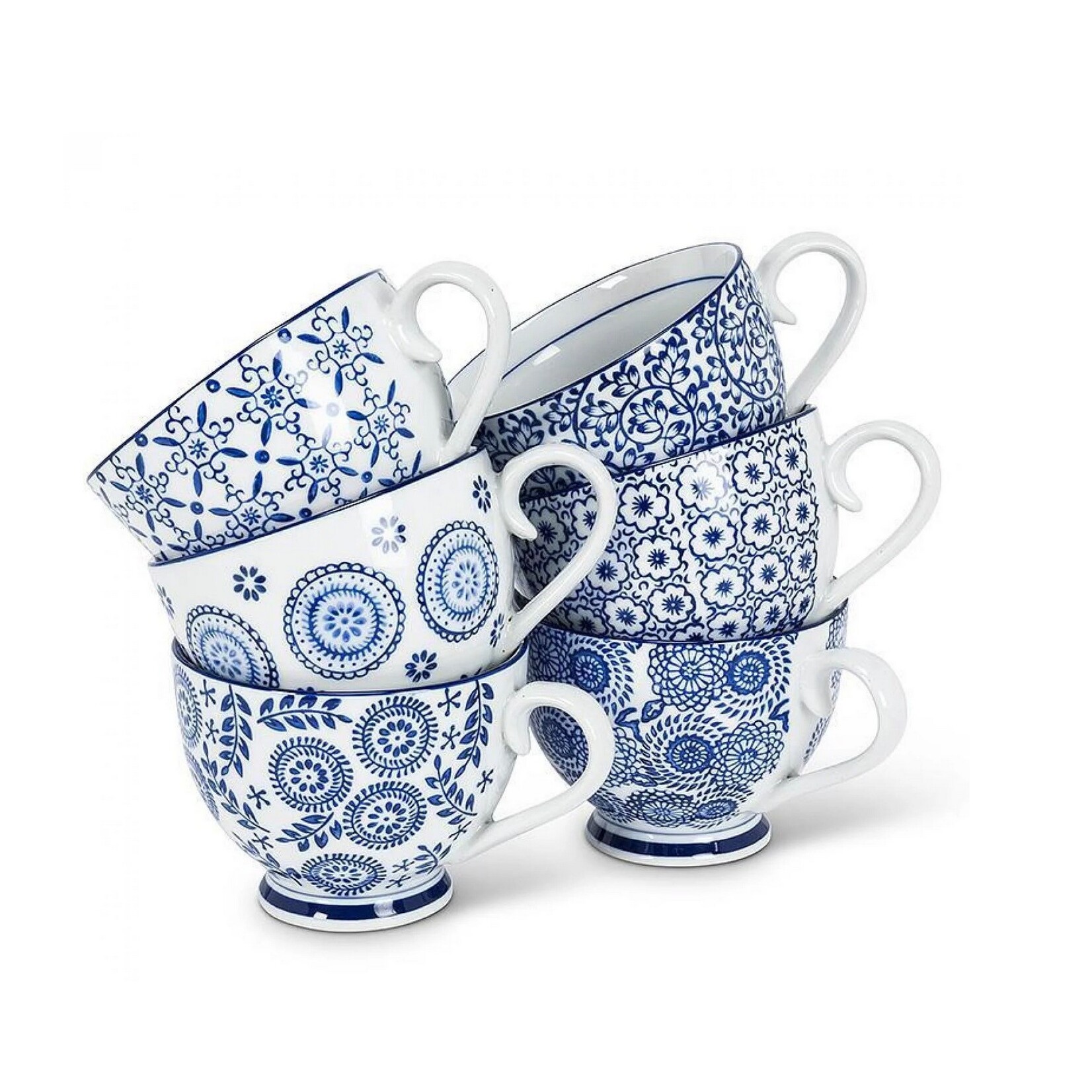 ABBOTT ABBOTT Handled Cup - Blue/White Assort. 4.5''