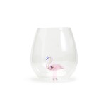 ABBOTT ABBOTT Flamingo Icon Stemless Wine Glass 4.5''
