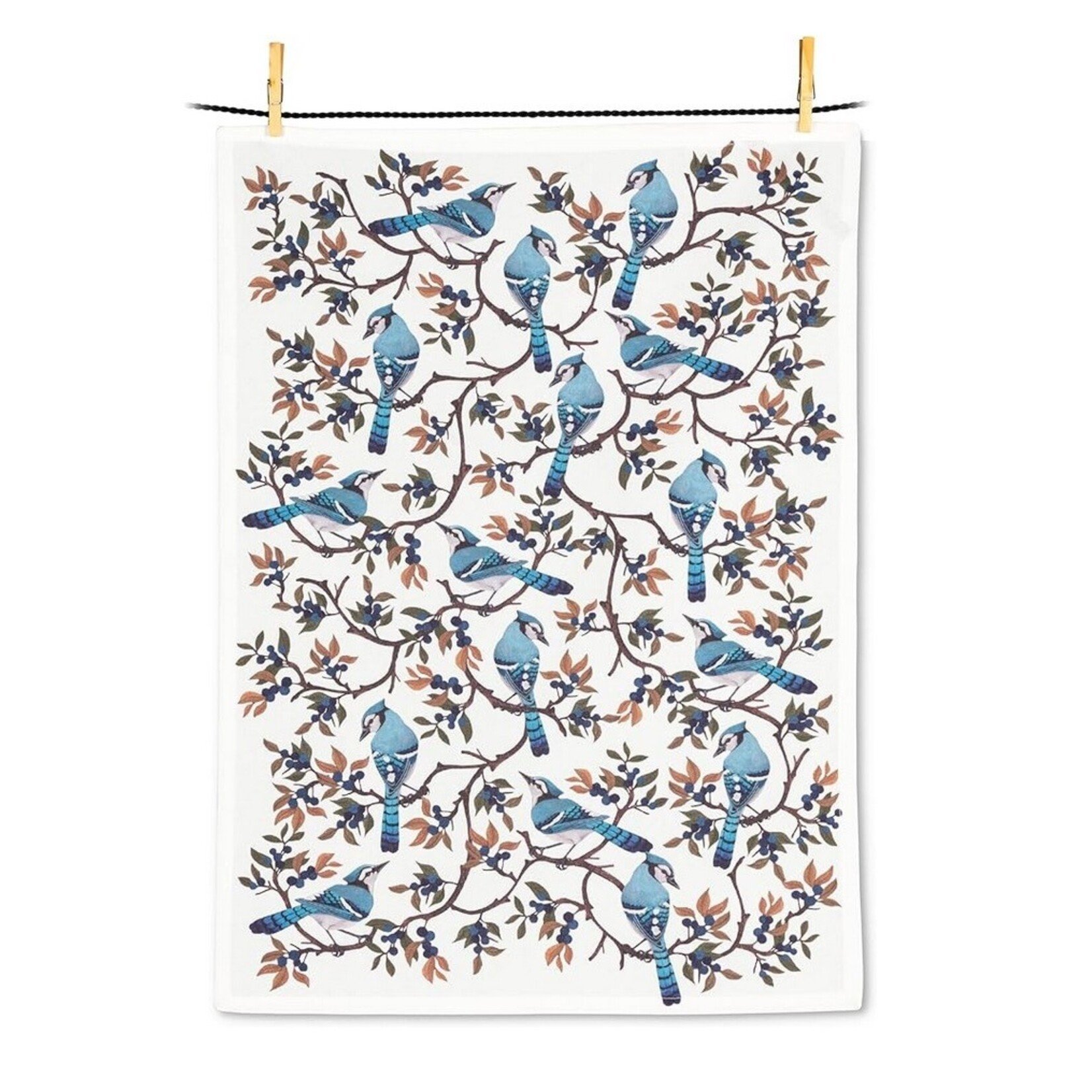 ABBOTT ABBOTT Blue Jays and Berries Tea Towel