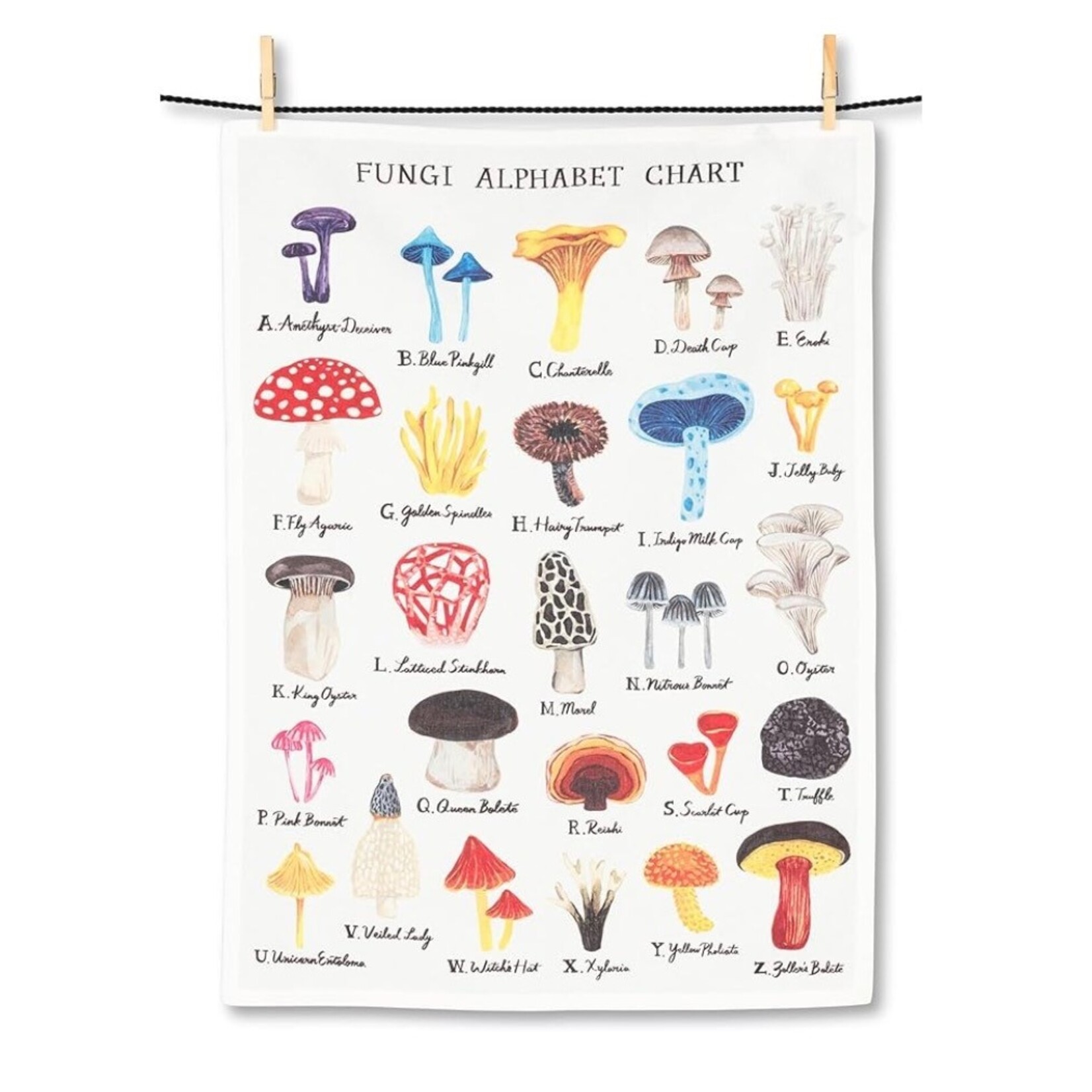 ABBOTT ABBOTT Mushroom Alphabet Tea Towel