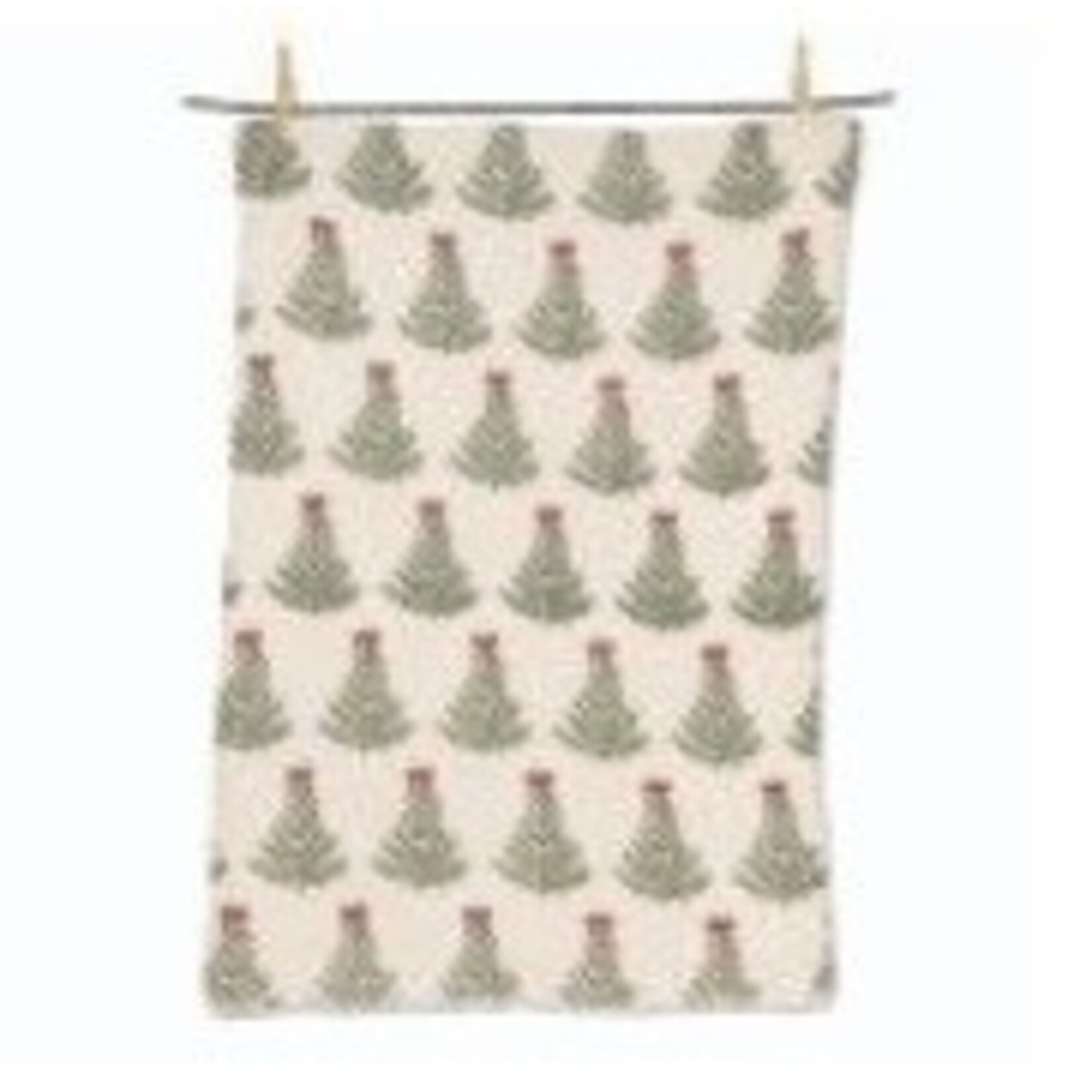 ABBOTT ABBOTT Christmas Tree w/Bows Waffle Tea Towel