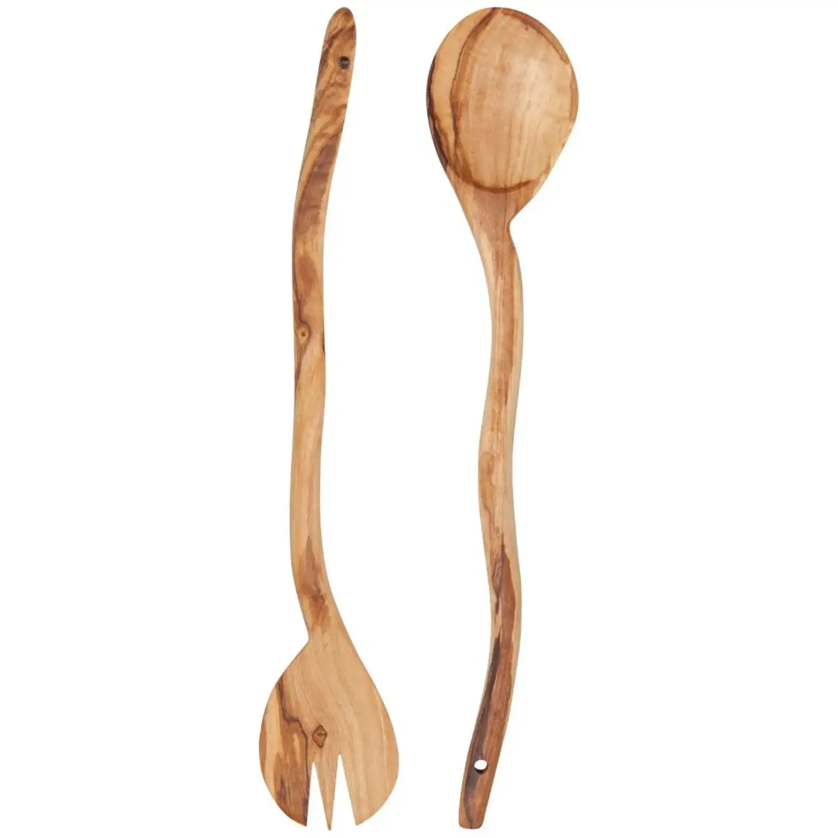 HEIRLOOM HEIRLOOM Olive Wood Wavy Salad Servers S/2
