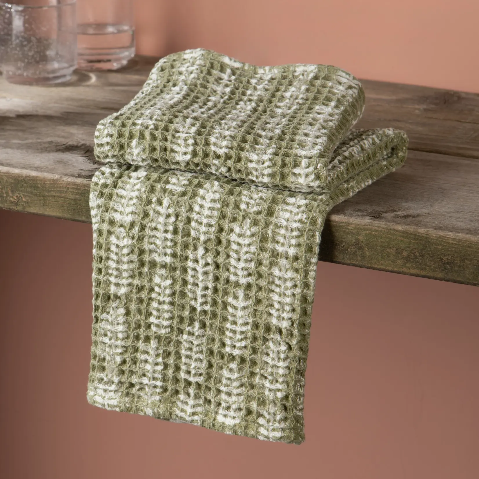 HEIRLOOM HEIRLOOM Tea Towel - Block Print Waffle Fern