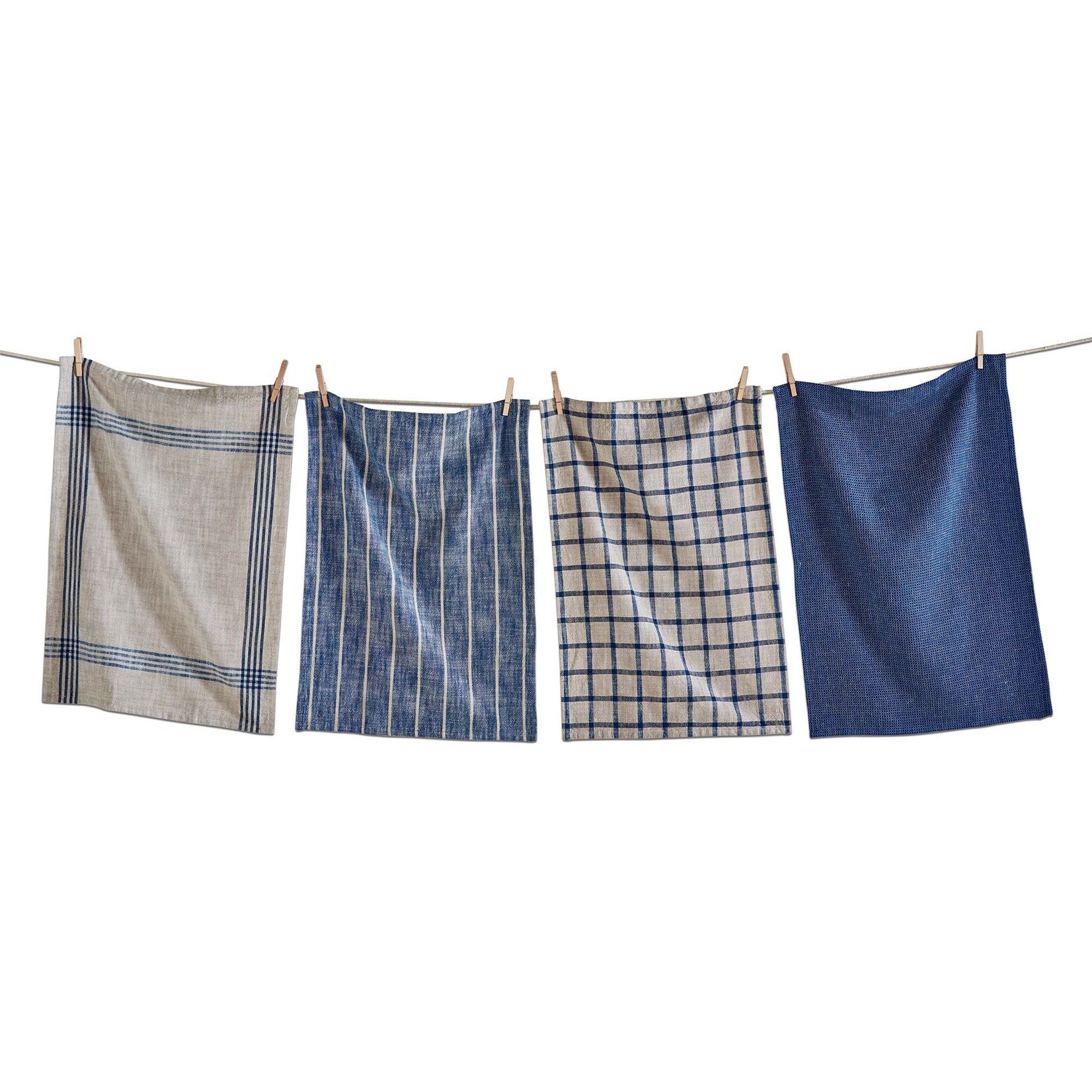 DESIGN HOME Canyon Woven Dishtowel s/4 - Midnight Blue