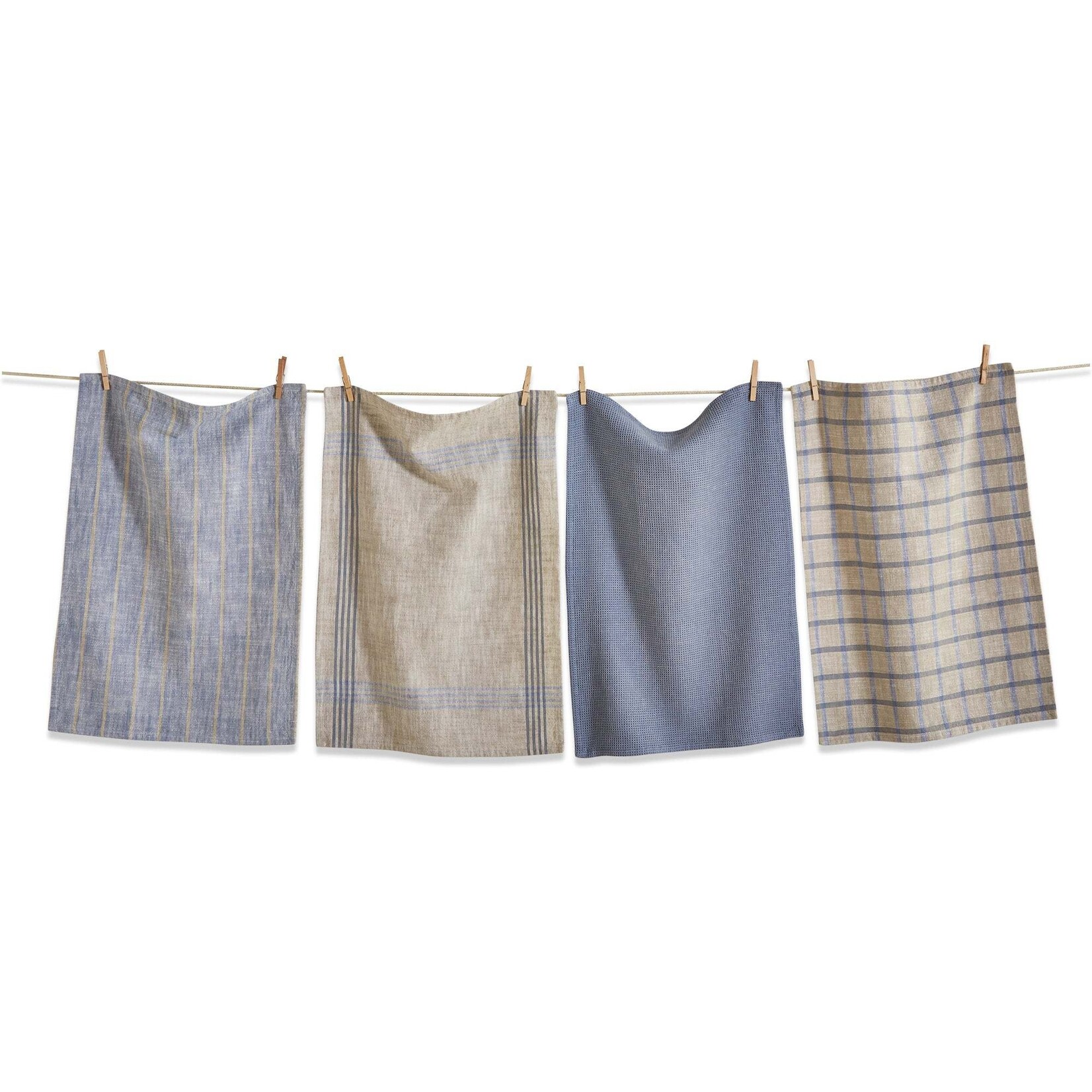 DESIGN HOME Canyon Woven Dishtowel s/4 - Blue Denim