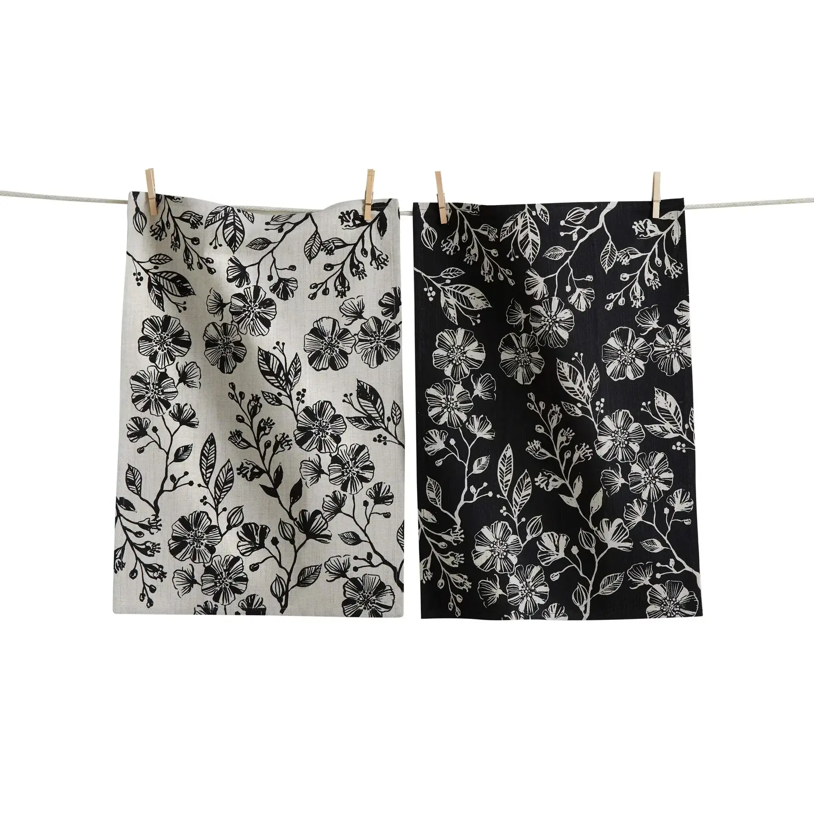 DESIGN HOME Canyon Print Veggies Dishtowel s/2 - Blue Denim