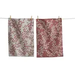 DESIGN HOME Canyon Print Leafy Vine Dishtowel s/2 - Purple