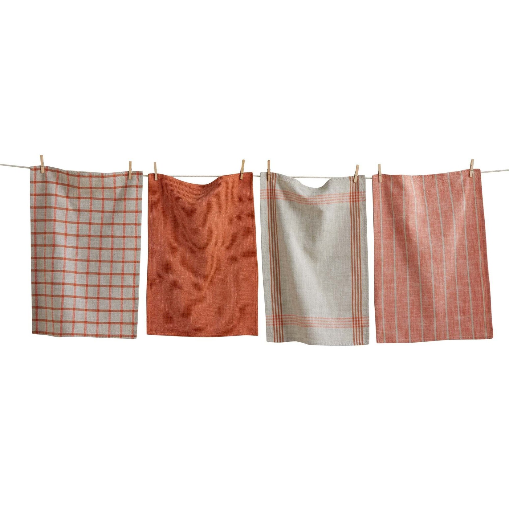 DESIGN HOME Canyon Woven Dishtowel s/4 - Melon