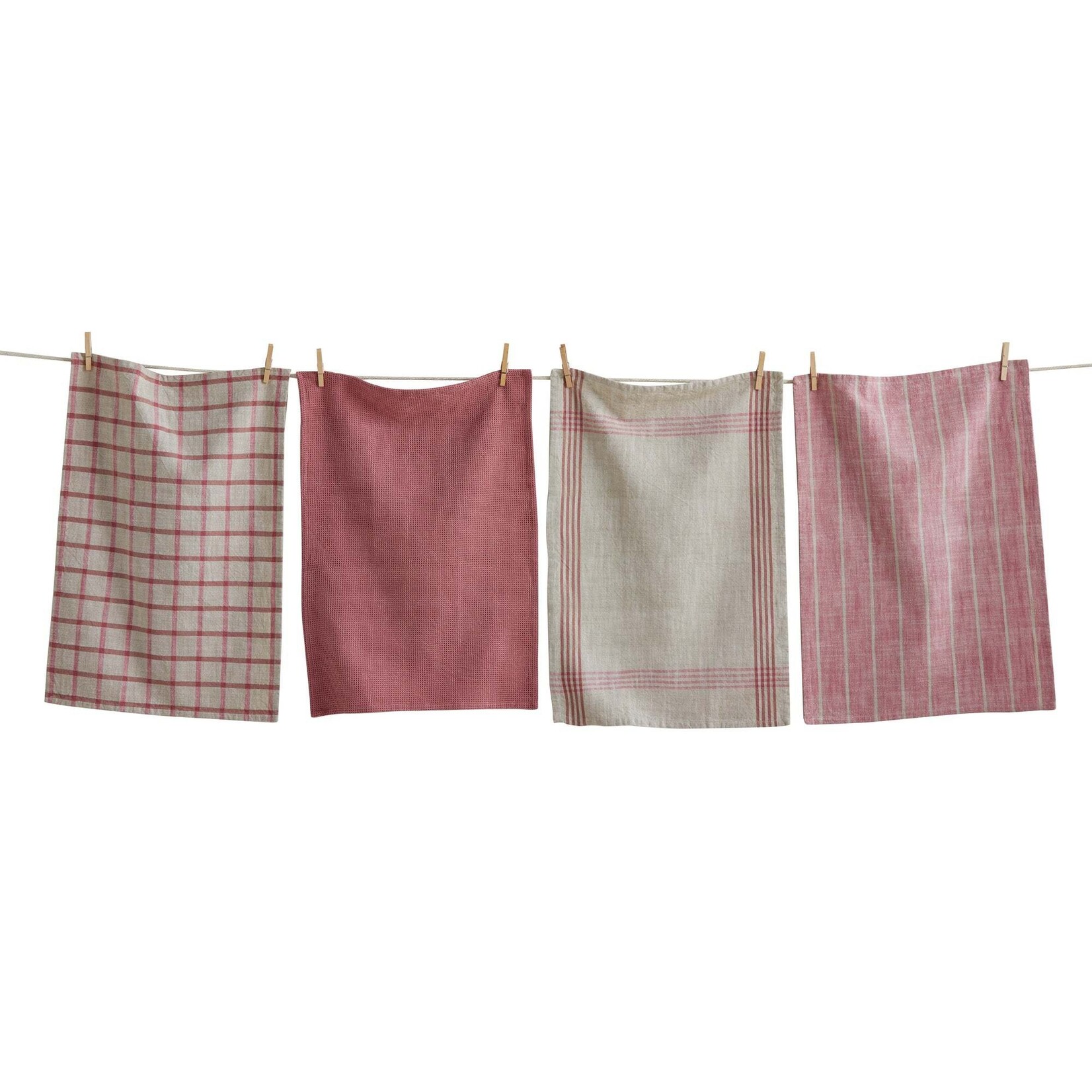 DESIGN HOME Canyon Woven Dishtowel s/4 - Purple