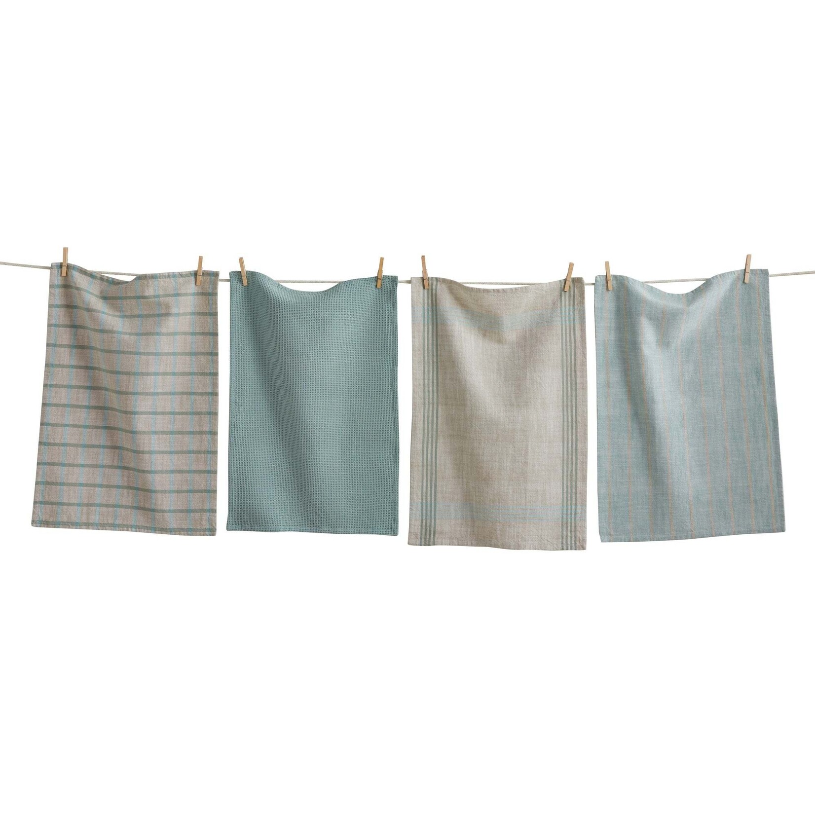 DESIGN HOME Canyon Woven Dishtowel s/4 - Light Blue