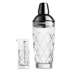 FINAL TOUCH FINAL TOUCH Yarai Glass Cocktail Shaker & Jiggler Set - Black Chrome