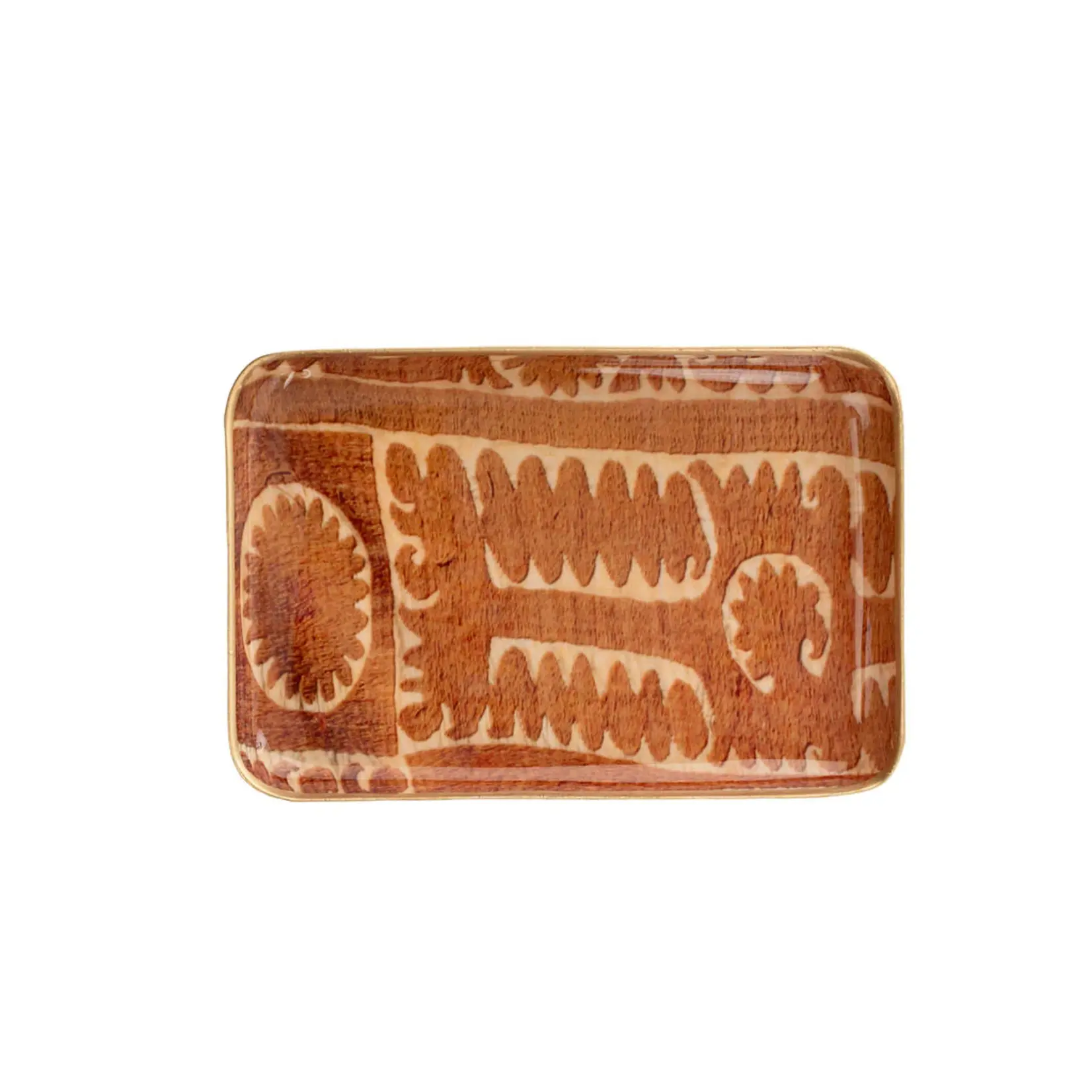 INDABA INDABA Sunset Suzani Rectangle Enamel Tray - Small