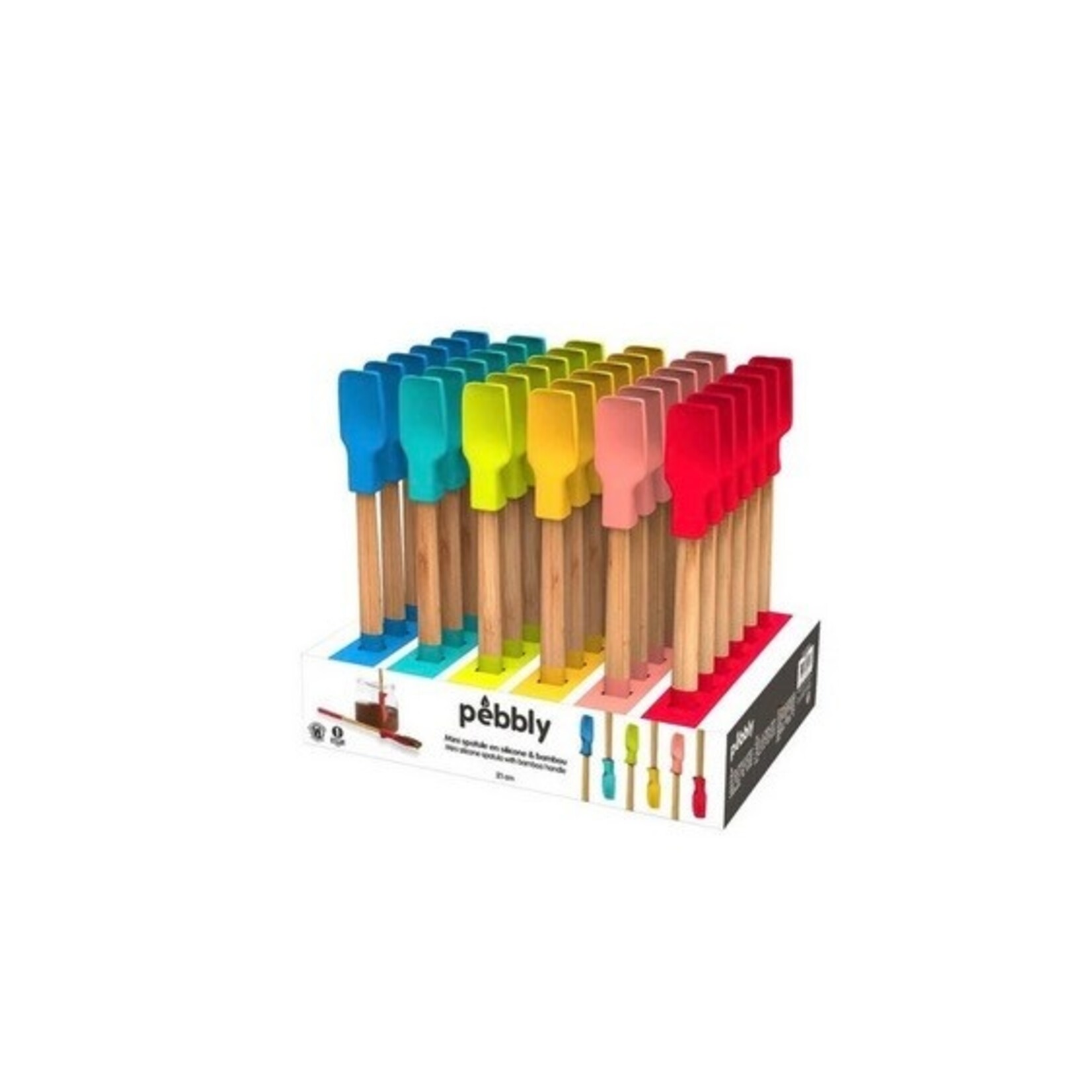PEBBLY PEBBLY Bamboo Mini Silicone Spatula - Asst
