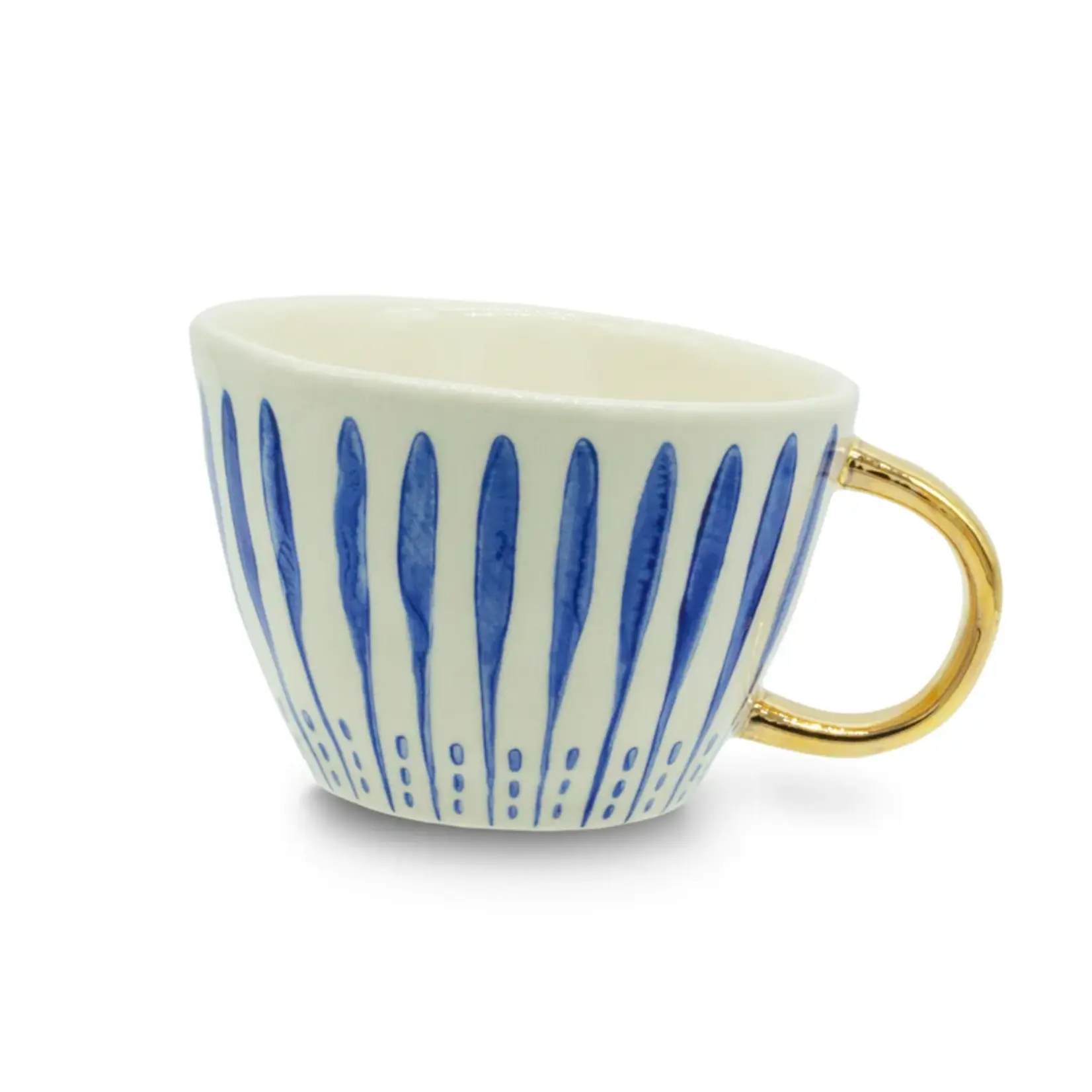 KITCHENBASICS KITCHENBASICS Blue Stem Mug w/Gold Handle