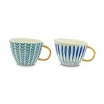 KITCHENBASICS KITCHENBASICS Blue Stripe Mug w/Gold Handle