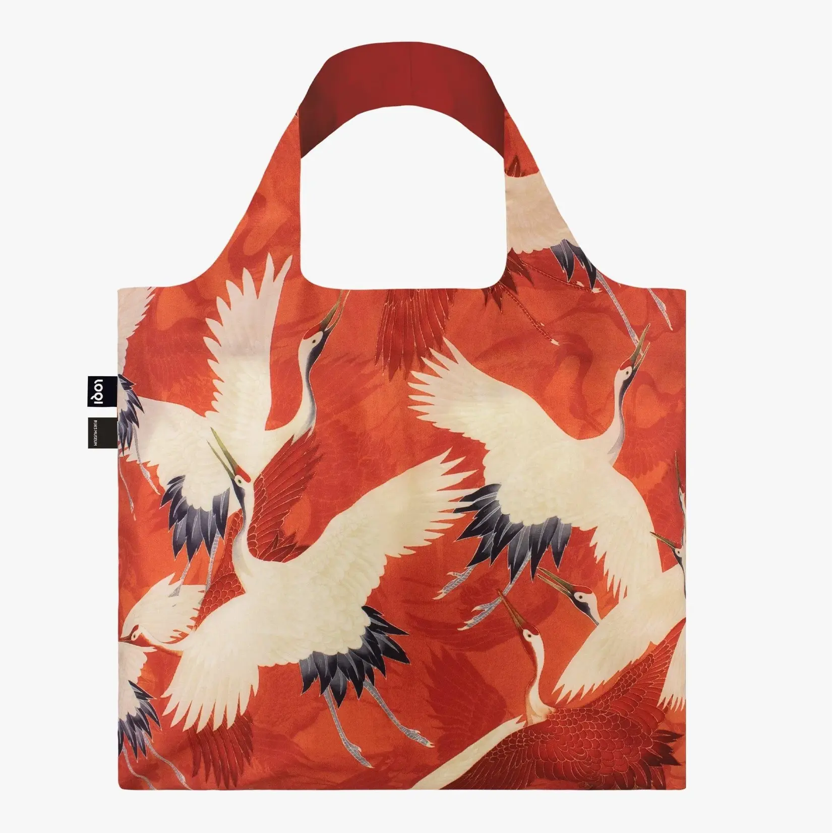 LOQI LOQI TOTE White & Red Cranes - Museum