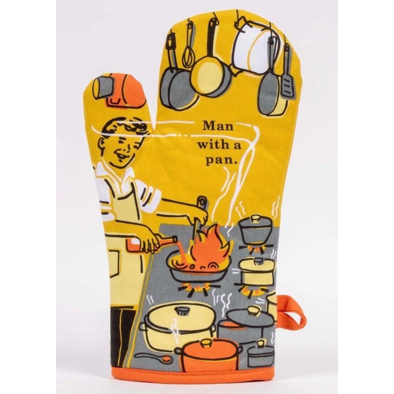BLUE Q BLUEQ Oven Mitt - Man with a Pan
