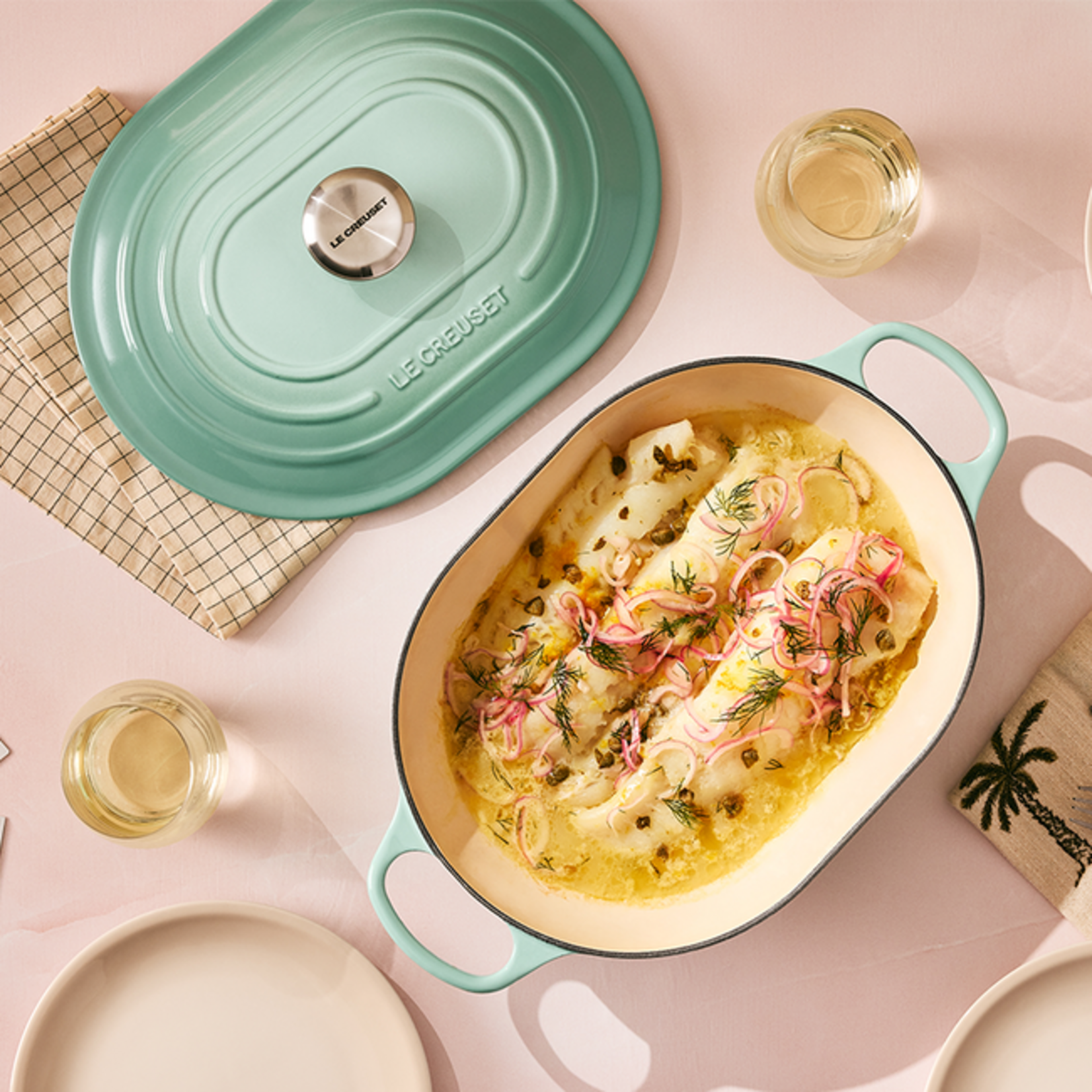 LE CREUSET LE CREUSET 3.4L Signature Oblong Casserole -Sage REG $410