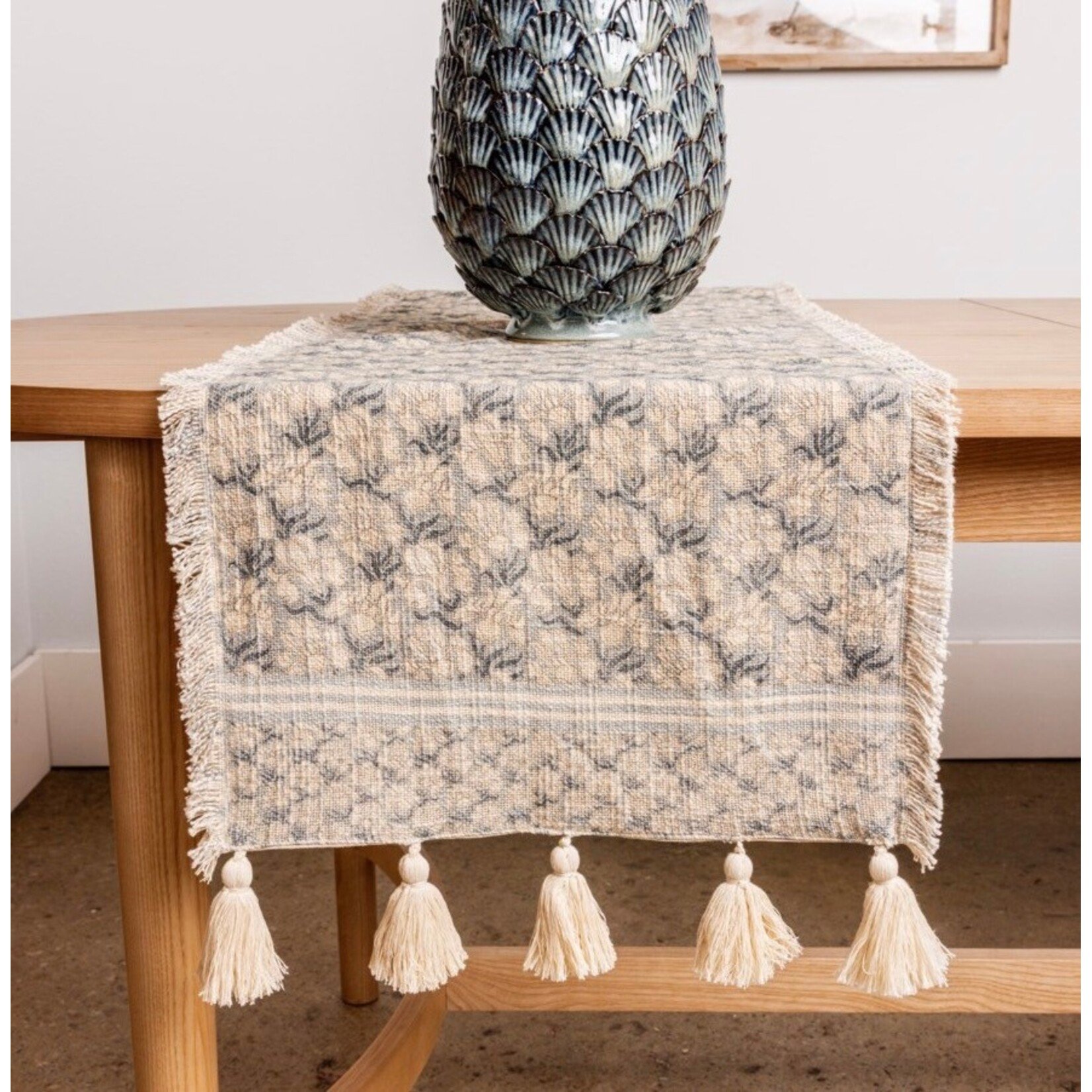 AUDREYS NOW Table Runner - Blue Block Print