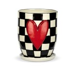 DEMDACO DEMDACO Planter & Saucer - Checker Heart