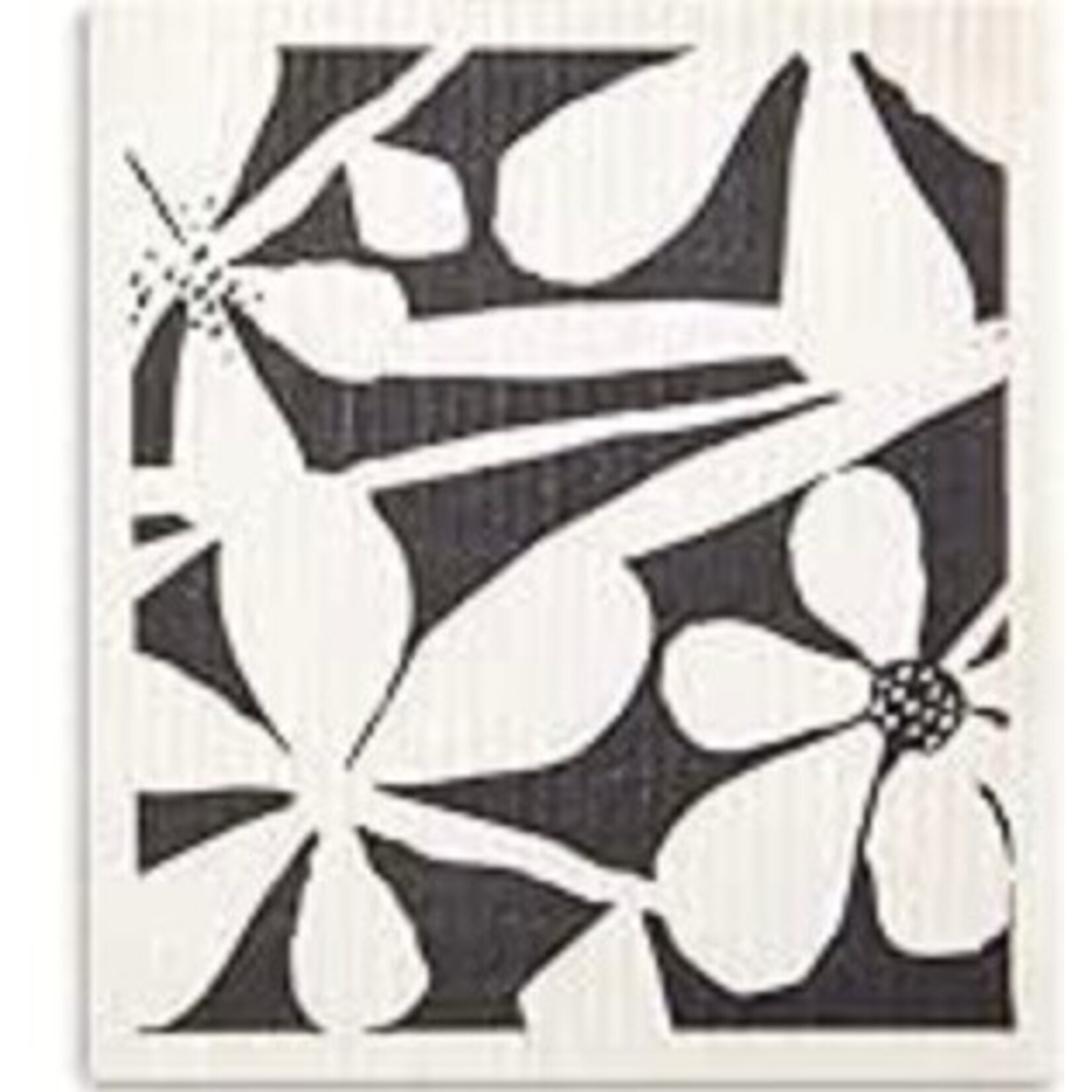 DEMDACO DEMDACO Dish Cloth - Floral XL Black & White
