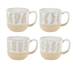 HARMAN HARMAN Botanical Stoneware Mugs s/4 - White