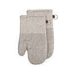 HARMAN HARMAN Heathered Textured Quilted & Silicone Oven Mitt Set - Taupe