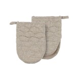 HARMAN HARMAN Heathered Textured Quilted & Silicone Mini Mitt Set - Taupe
