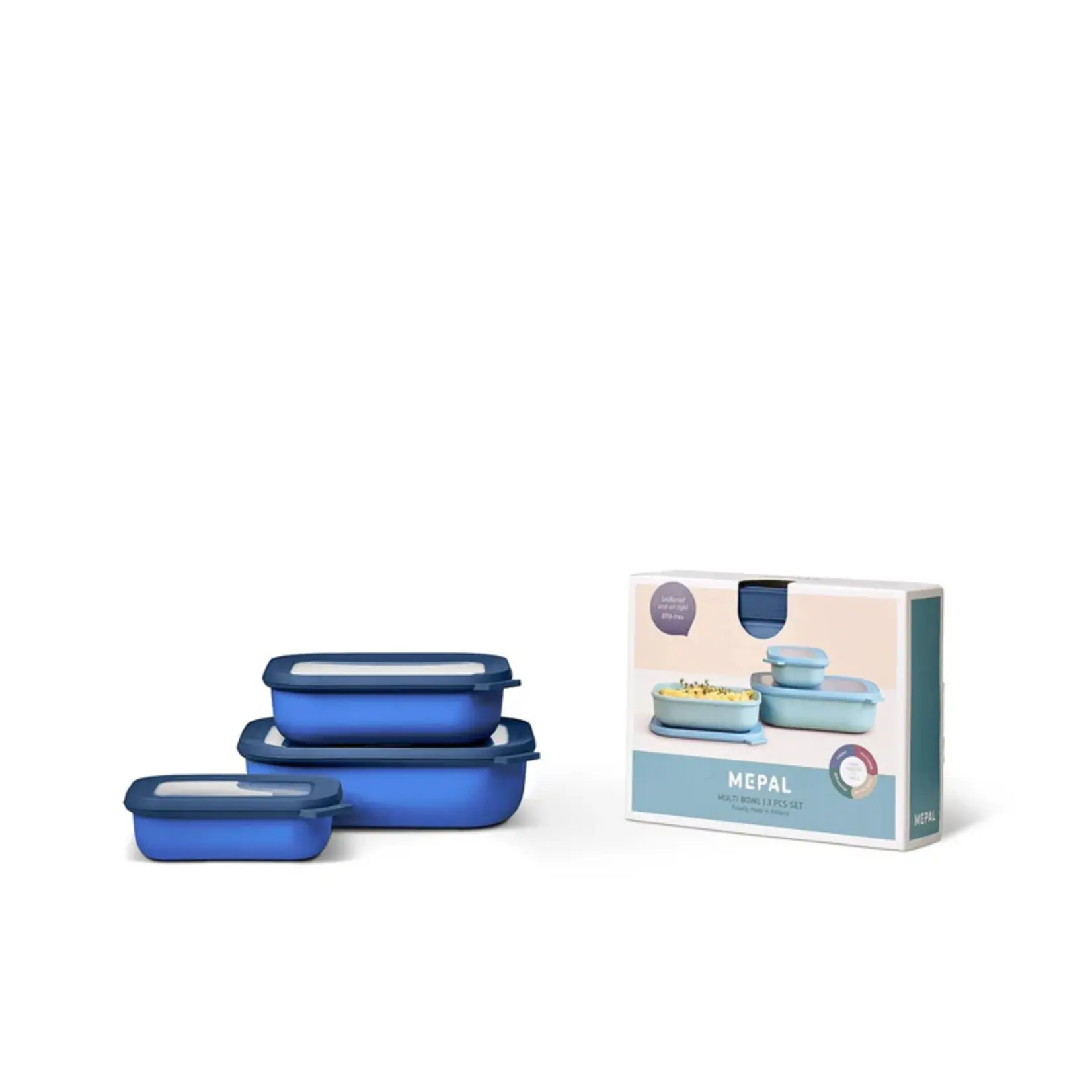 MEPAL MEPAL Cirqula S/3 Rectangular Shallow Bowl - Blue