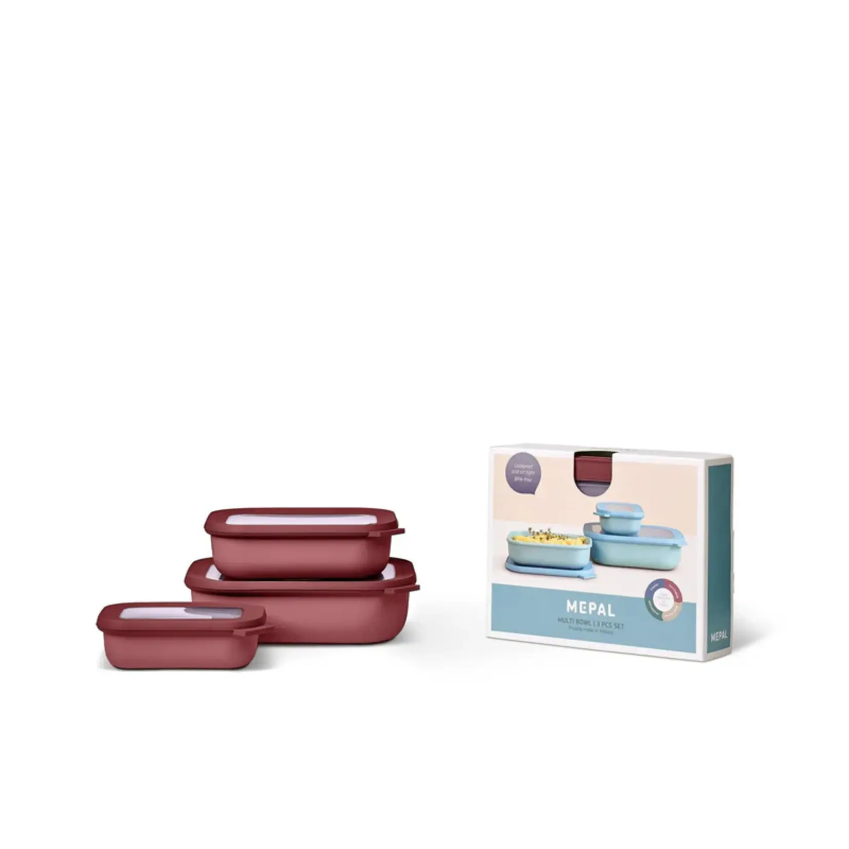 MEPAL MEPAL Cirqula S/3 Rectangular Shallow Bowl - Vivid Mauve