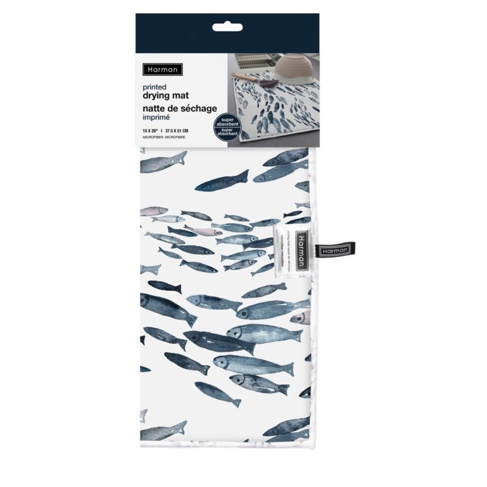 HARMAN HARMAN Printed Drying Mat - Fishes Blue