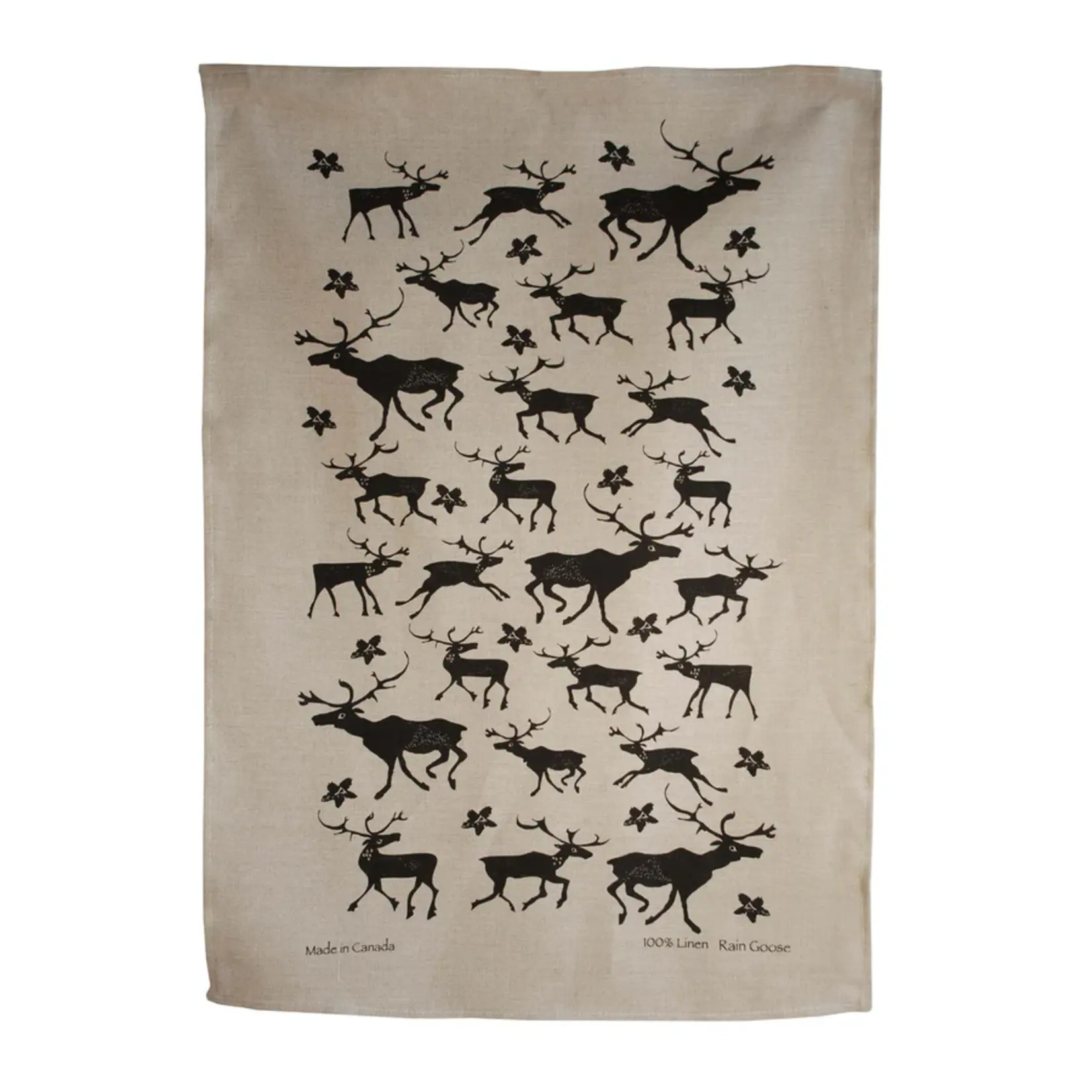 RAIN GOOSE RAIN GOOSE Caribou Tea Towel - Black