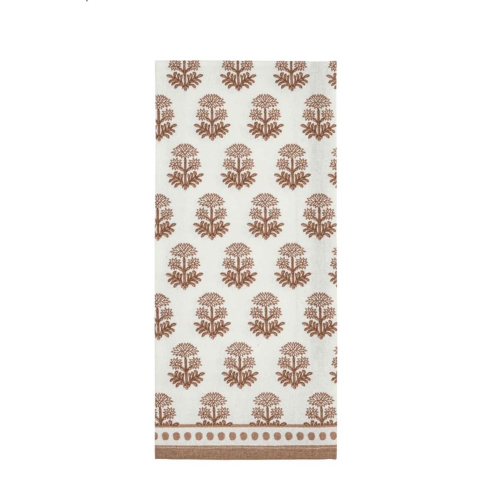 MUD PIE MUD PIE Taupe Printed Dish Towel - Dot Edge Floral