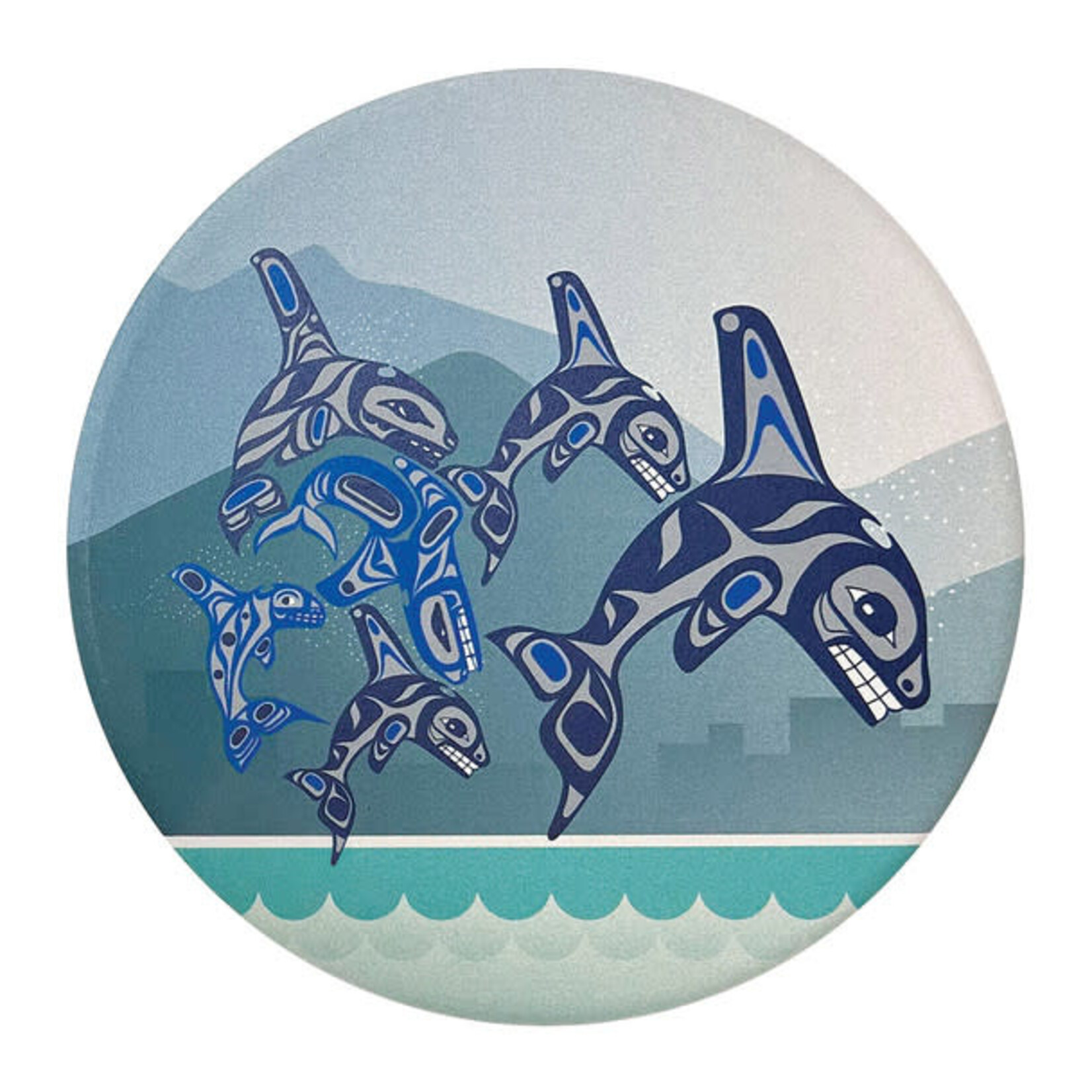 NATIVE NORTHWEST Ceramic Trivet - Orca Family