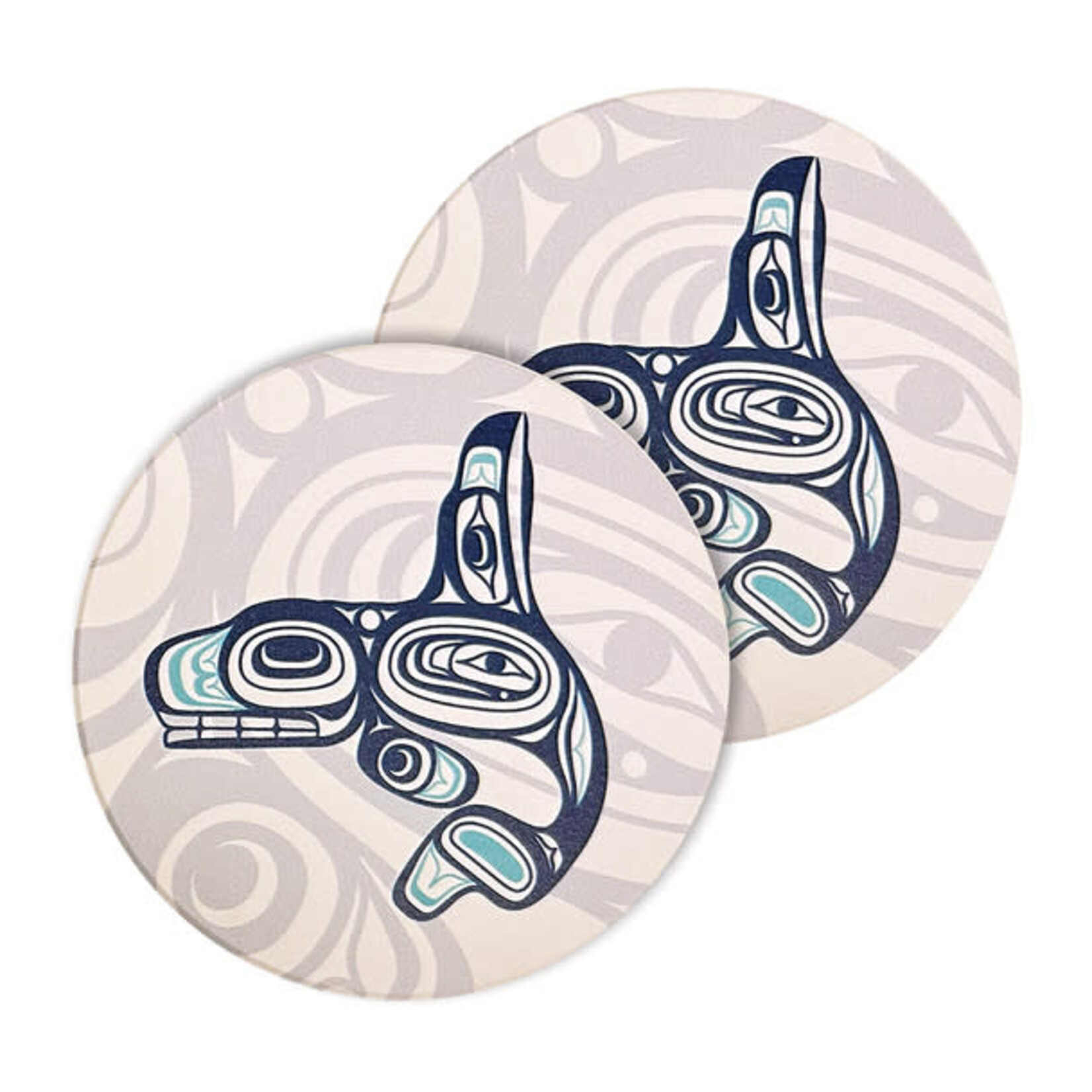 NATIVE NORTHWEST Ceramic Coasters s/2 - Whale