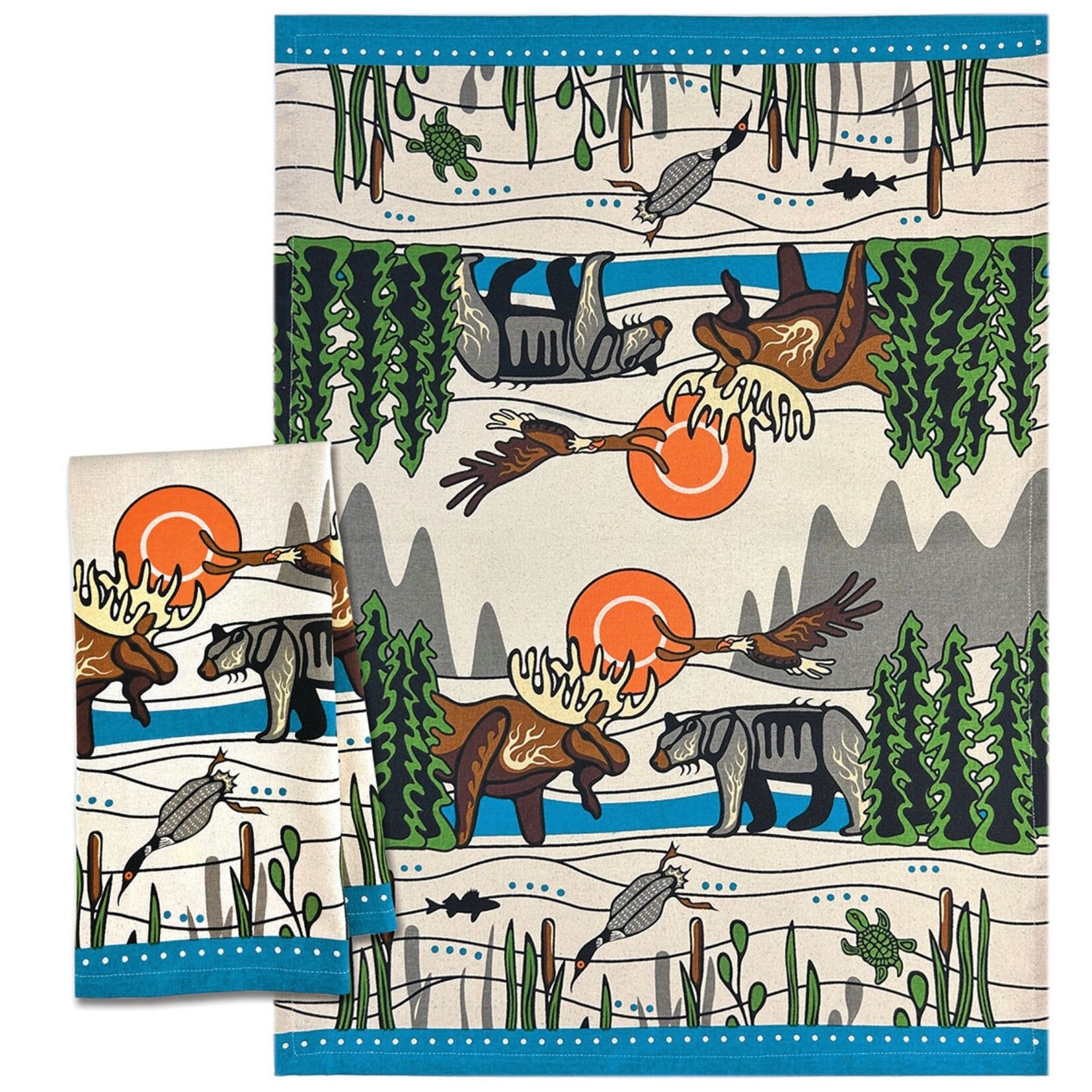 NATIVE NORTHWEST Printed Tea Towel - All My Relatives (Indinawemaaganidag)