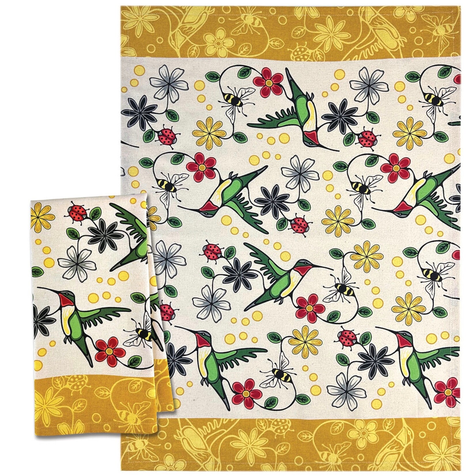 NATIVE NORTHWEST Printed Tea Towel - Hummingbird (Nenookaasi)