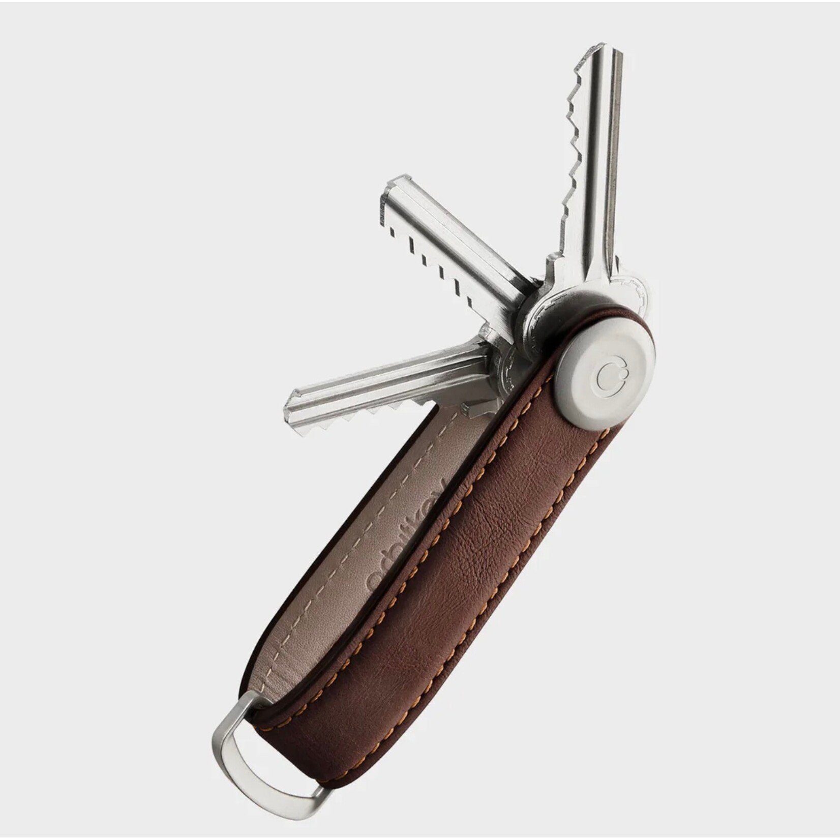 ORBITKEY ORBITKEY Key Organiser Leather - Espresso w/ Brown Stitching