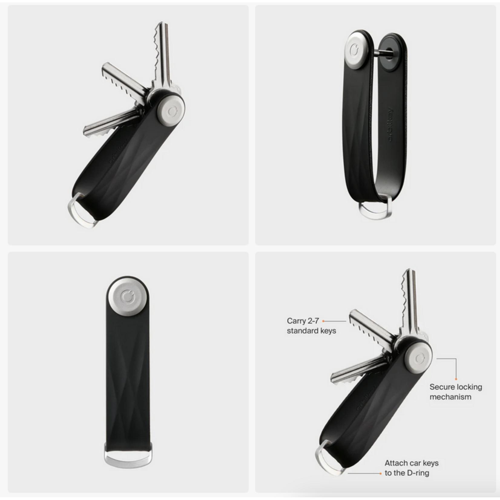 ORBITKEY ORBITKEY Key Organiser Active - Jet Black