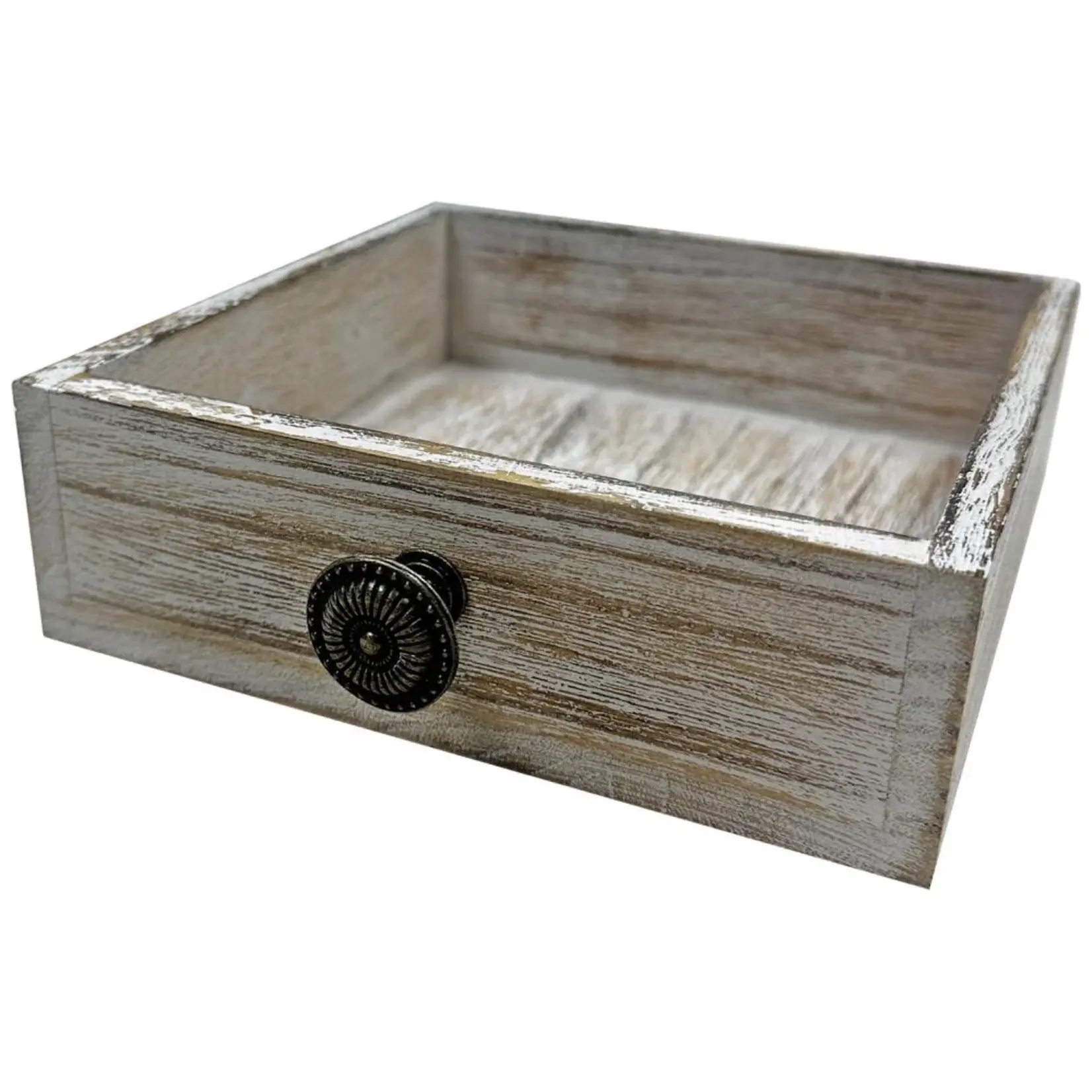 PAPER PRODUCTS Beverage Napkin Holder - Pine Distressed White