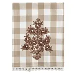 MUD PIE MUD PIE Embroidered Tea Towel - Buffalo Check Floral