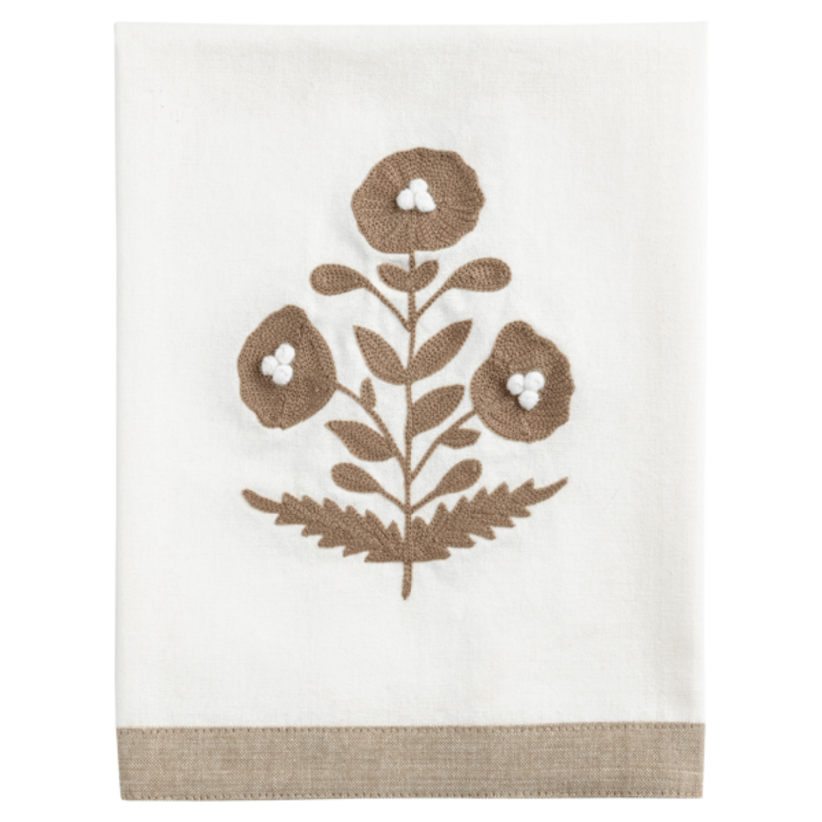 MUD PIE MUD PIE Embroidered Tea Towel - Cream Floral