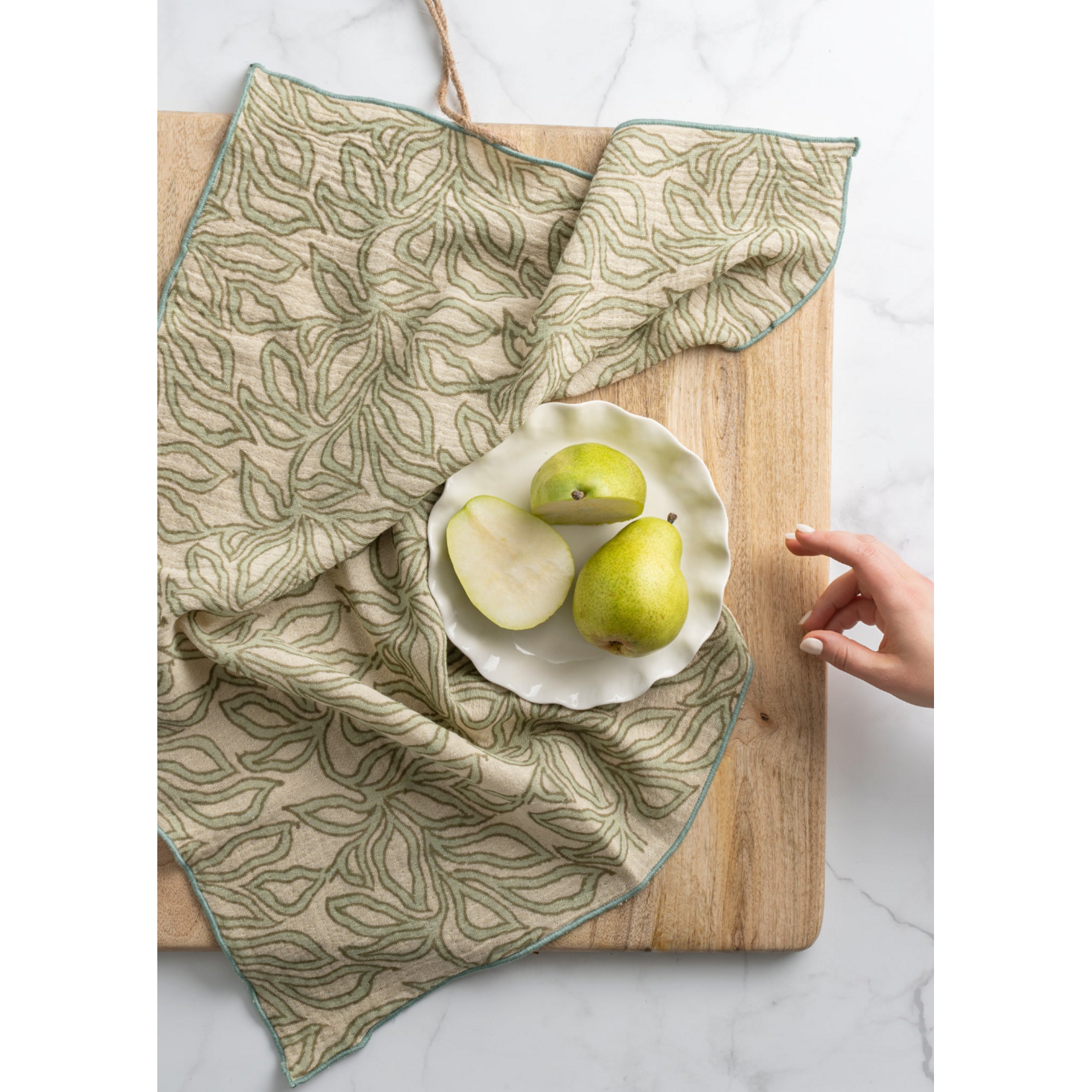 INDABA INDABA Cecily Block Print Tea Towel S/2