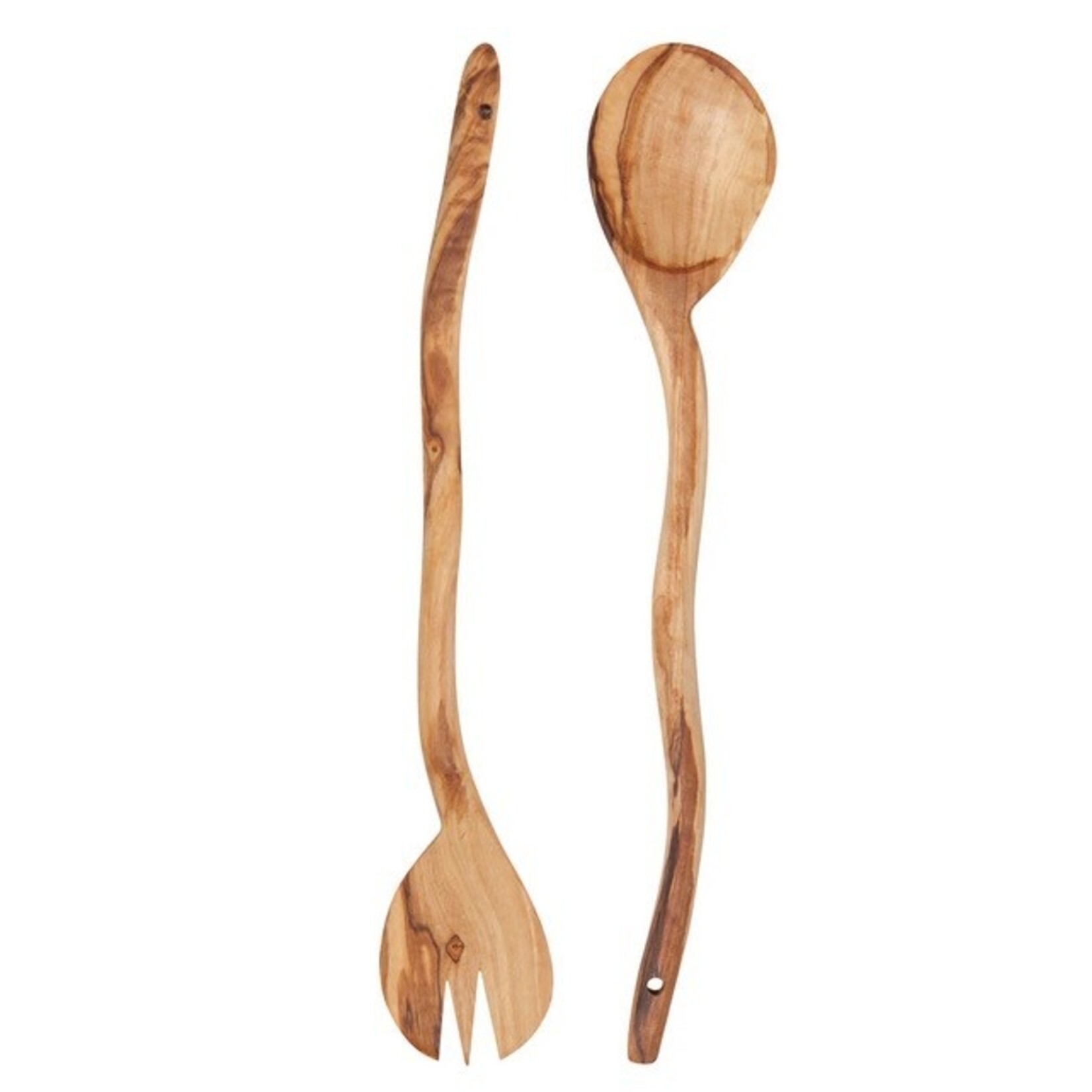 HEIRLOOM HEIRLOOM Olive Wood Wavy Salad Servers S/2