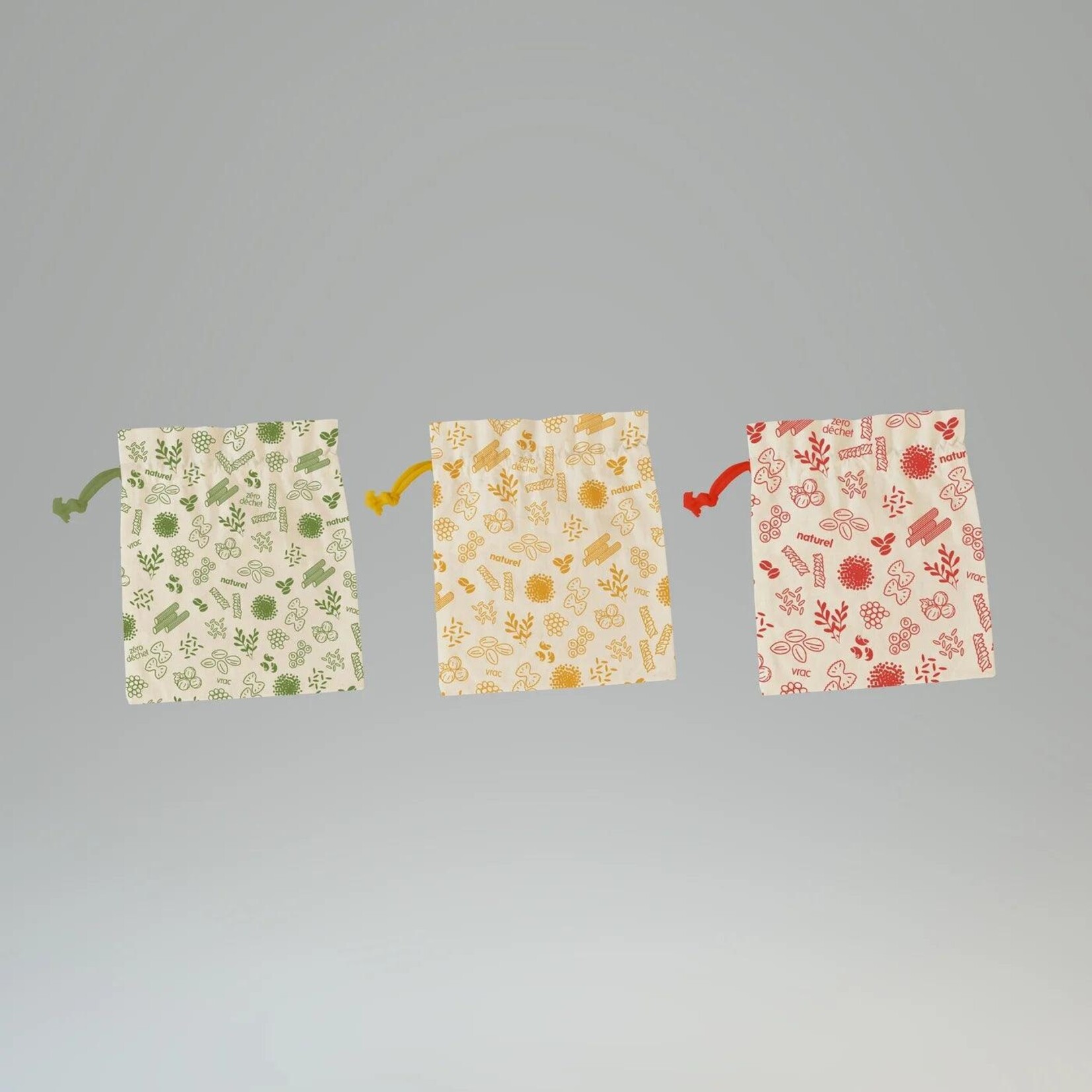 PEBBLY PEBBLY Organic Food Bag S/3 - Asst'd